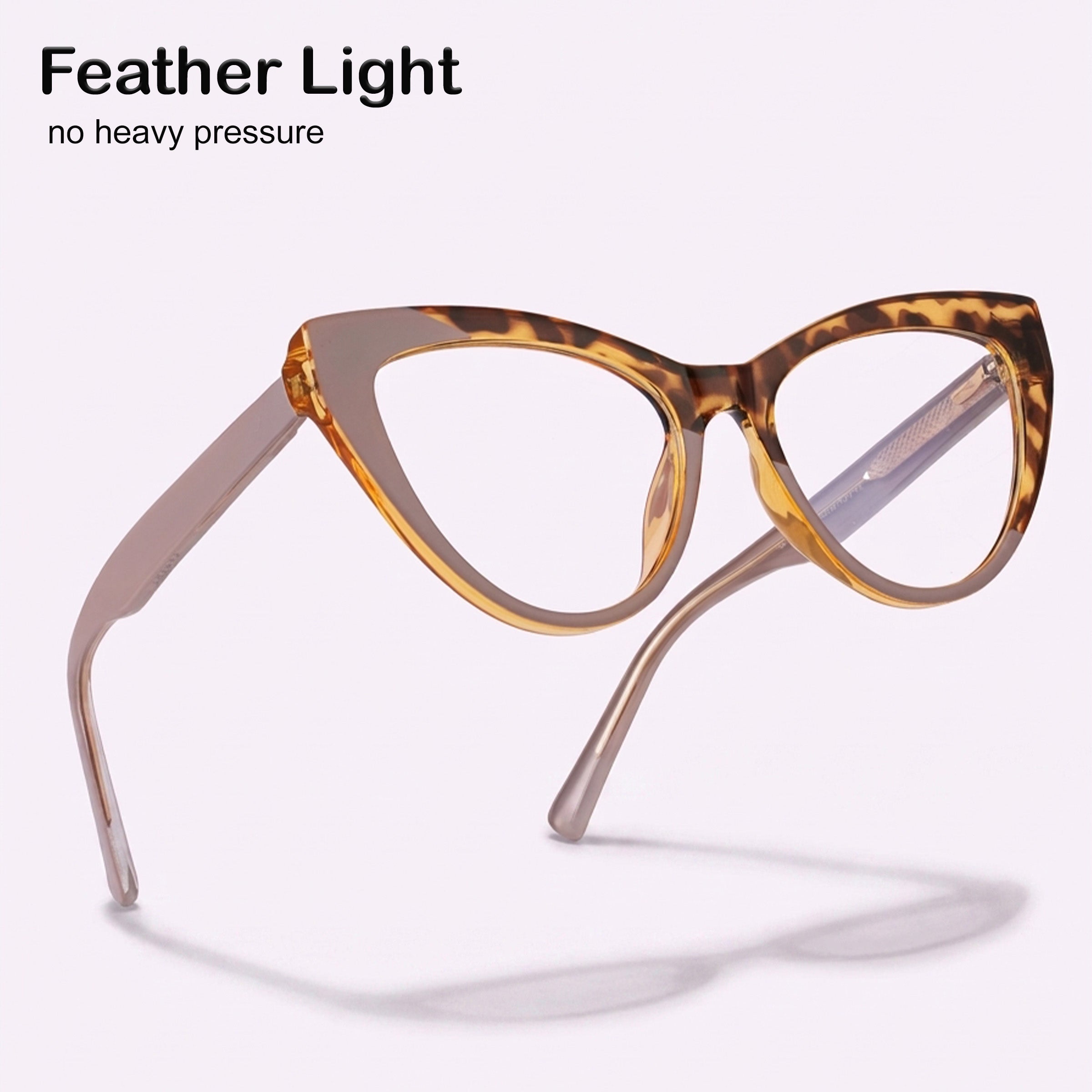 PERKEY Full Rim Cat Eye-Oversized Transparent Computer Blue Cut Spectacles Frames Women - OPTL0010-C2