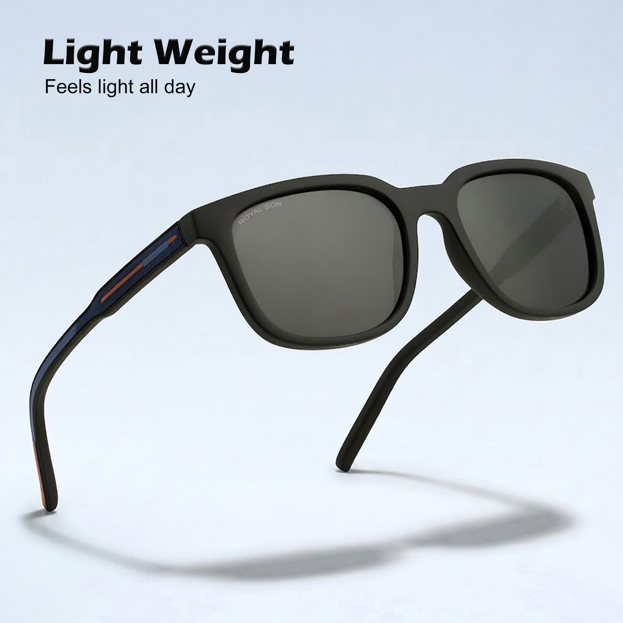 Royal Son Square Black UV Protection Polarized Sunglasses Men Women - CHI00152-C2