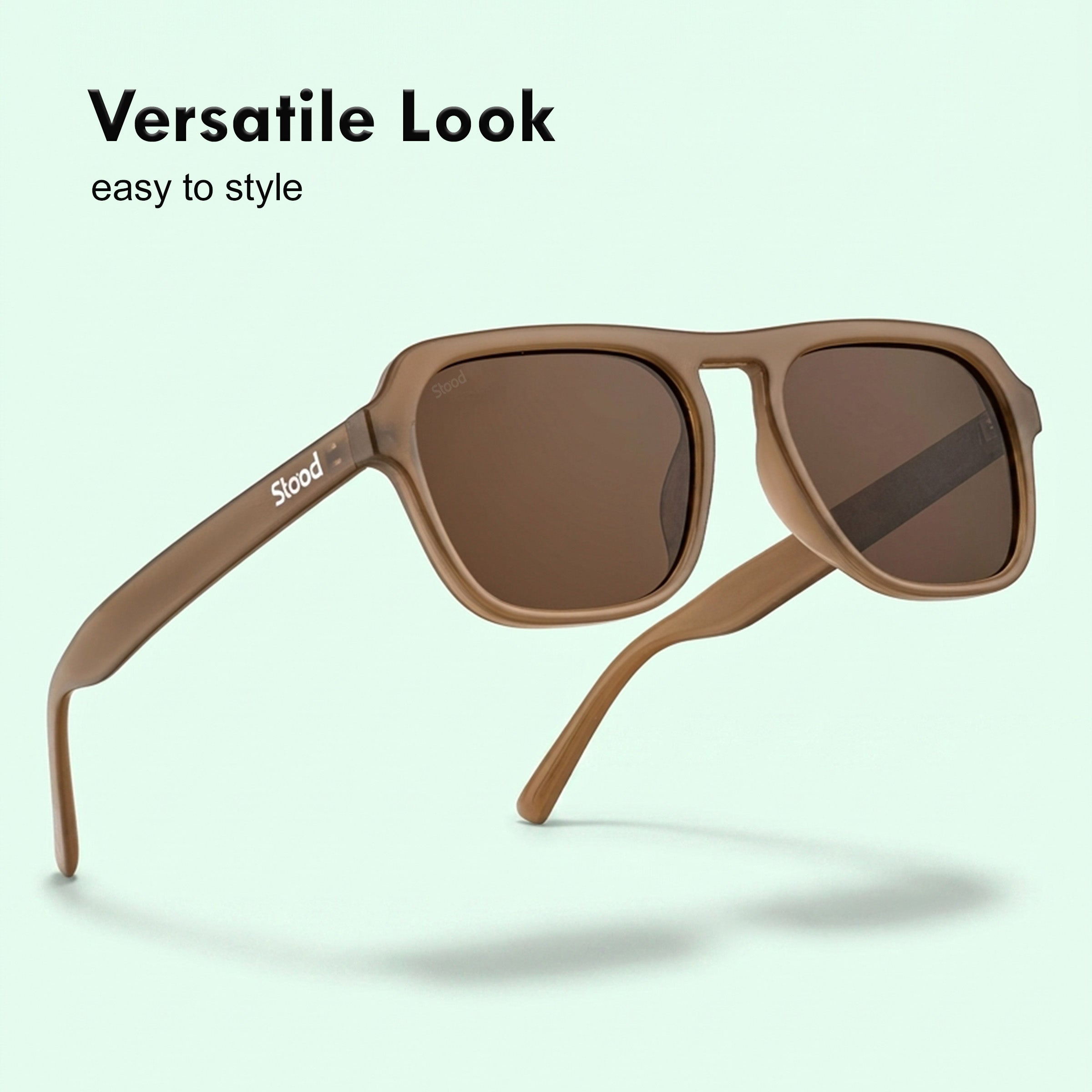 Stood Retro Square Brown UV Protection Goggles For Men & Women Sunglasses – SG-STD0024-C3
