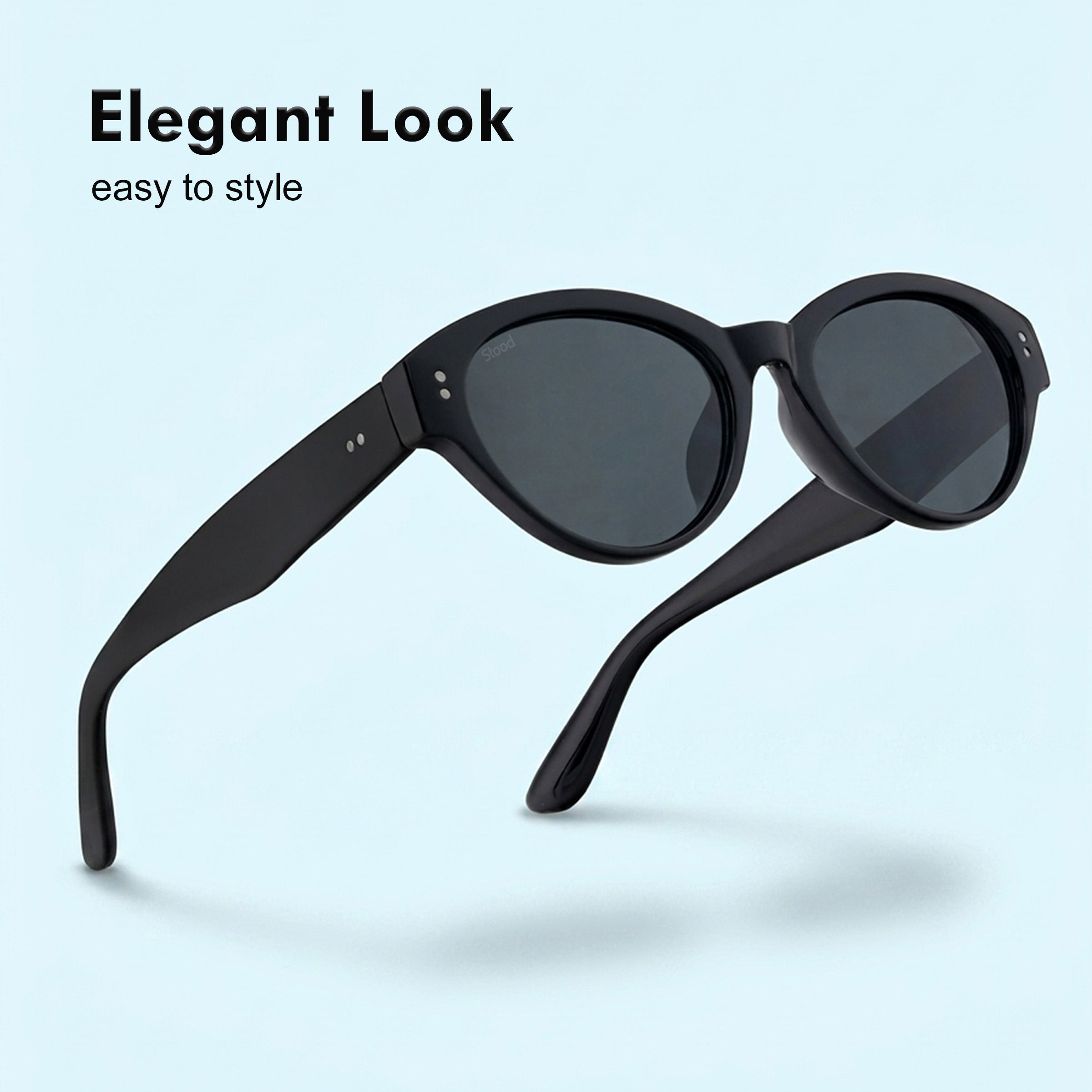 Stood Oval Black UV Protection Sunglasses For Men & Women Stylish – SG-STD0030-C1