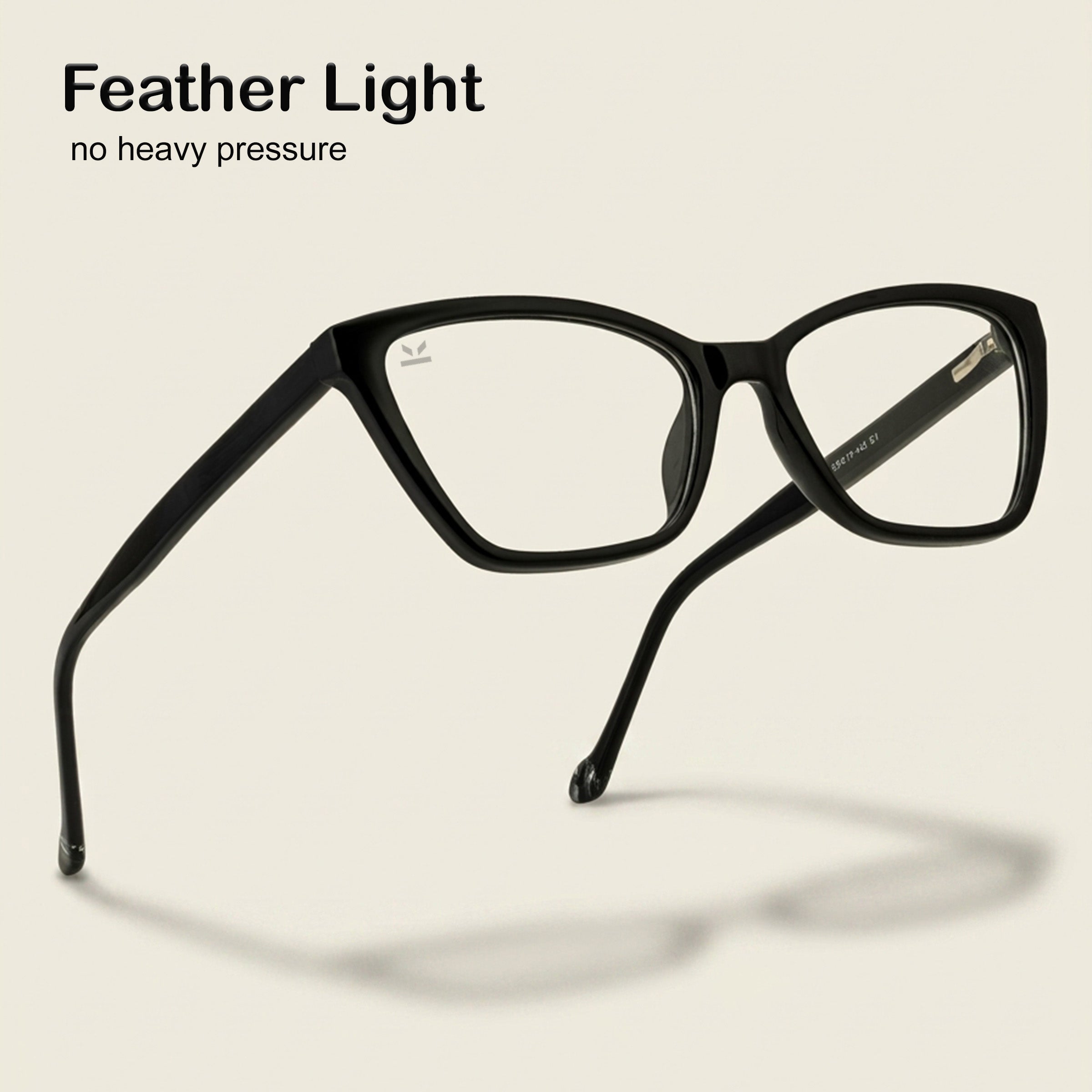 PERKEY Soft Cat Eye Full Rim Black Eyeglass Frame For Women - OPTL0021-C1