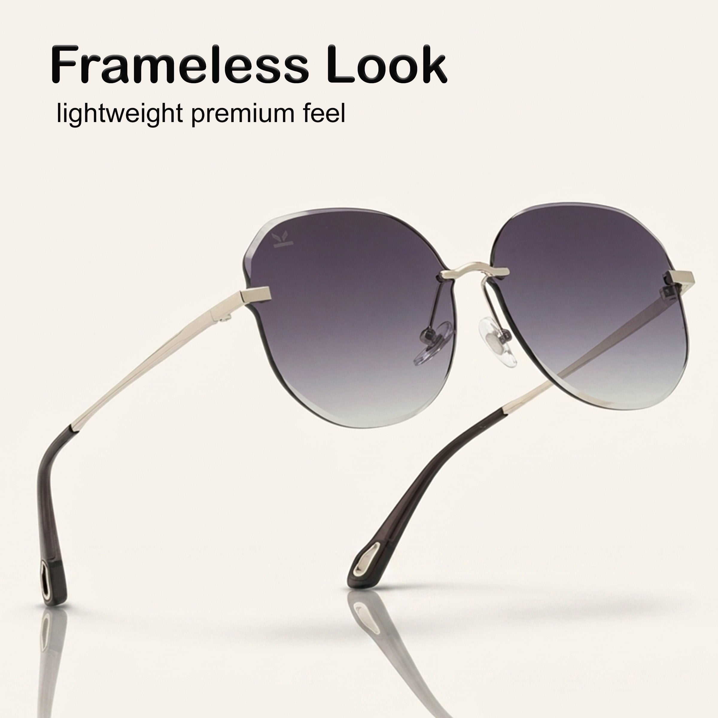 PERKEY UV Protected Stylish Rimless Sunglasses For Women - PRKY0015-C1