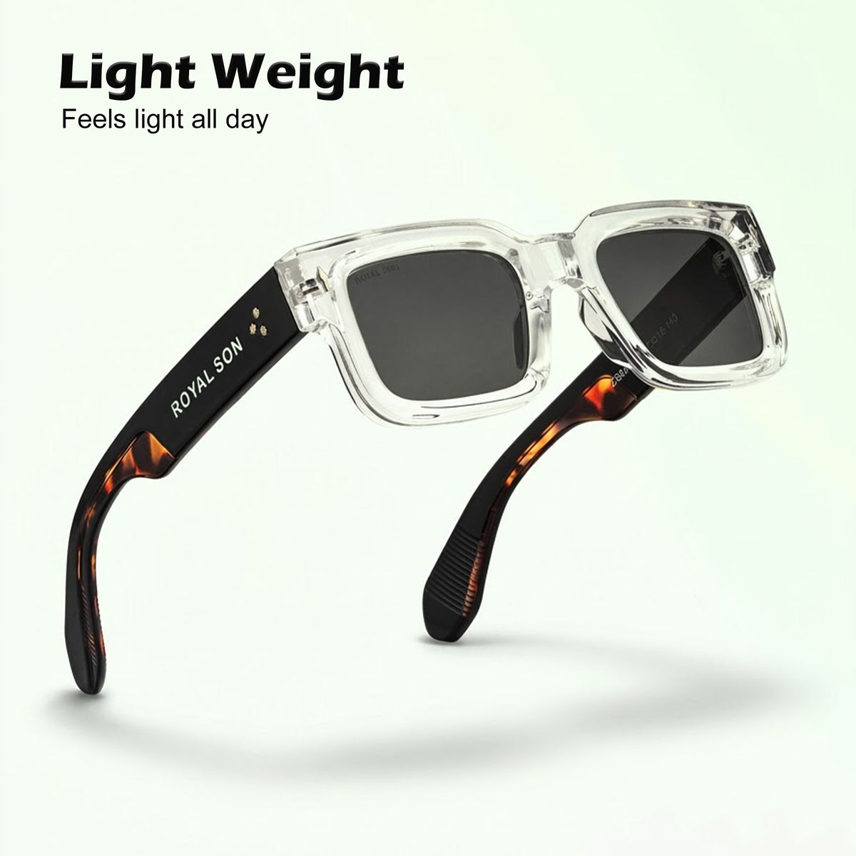 Royal Son Polarized Square Green Lens UV Protection Sunglasses for Men & Women  - SG-RS1115-C4