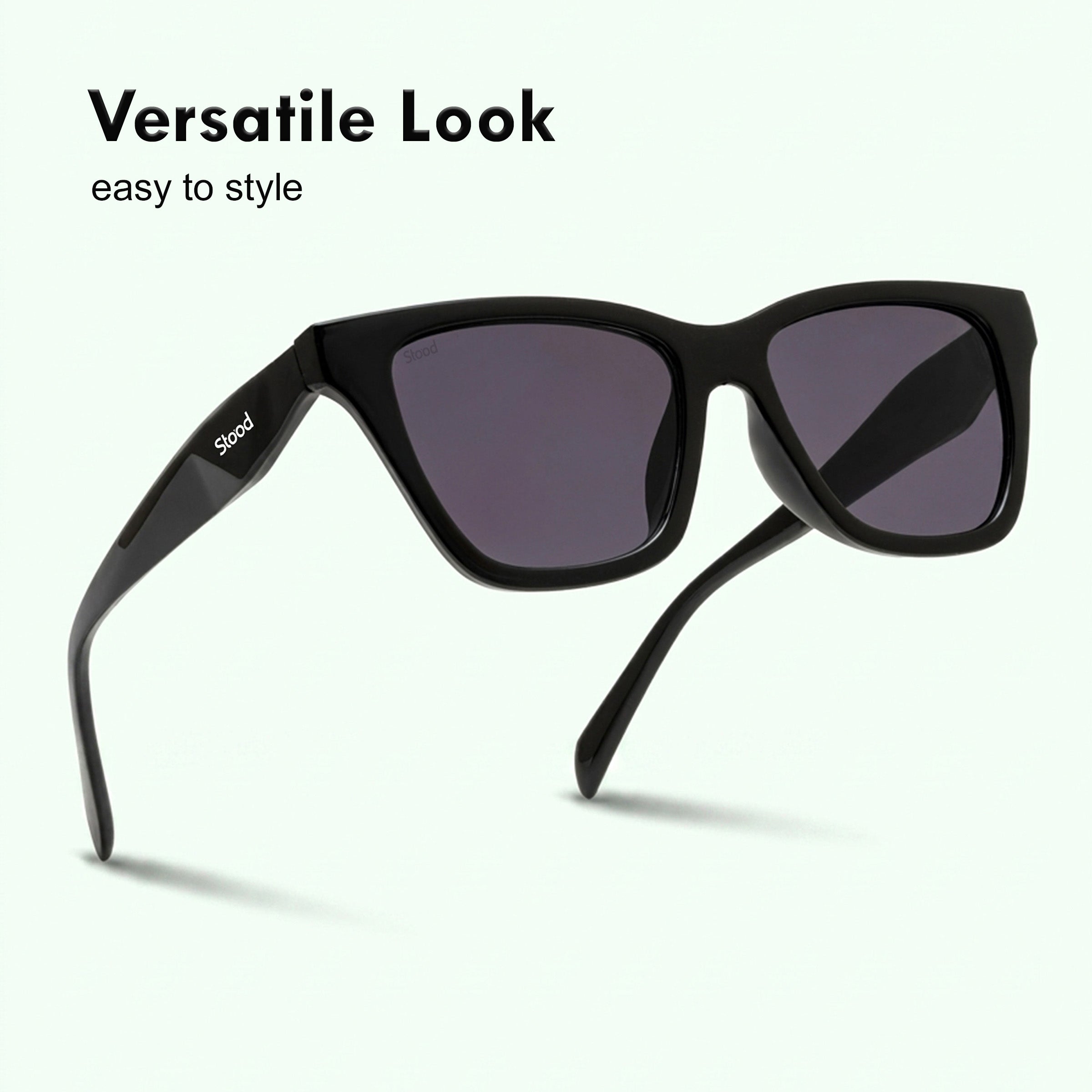 Stood Black Square UV Protected Sunglasses For Men & Women - SG-STD0033-C1