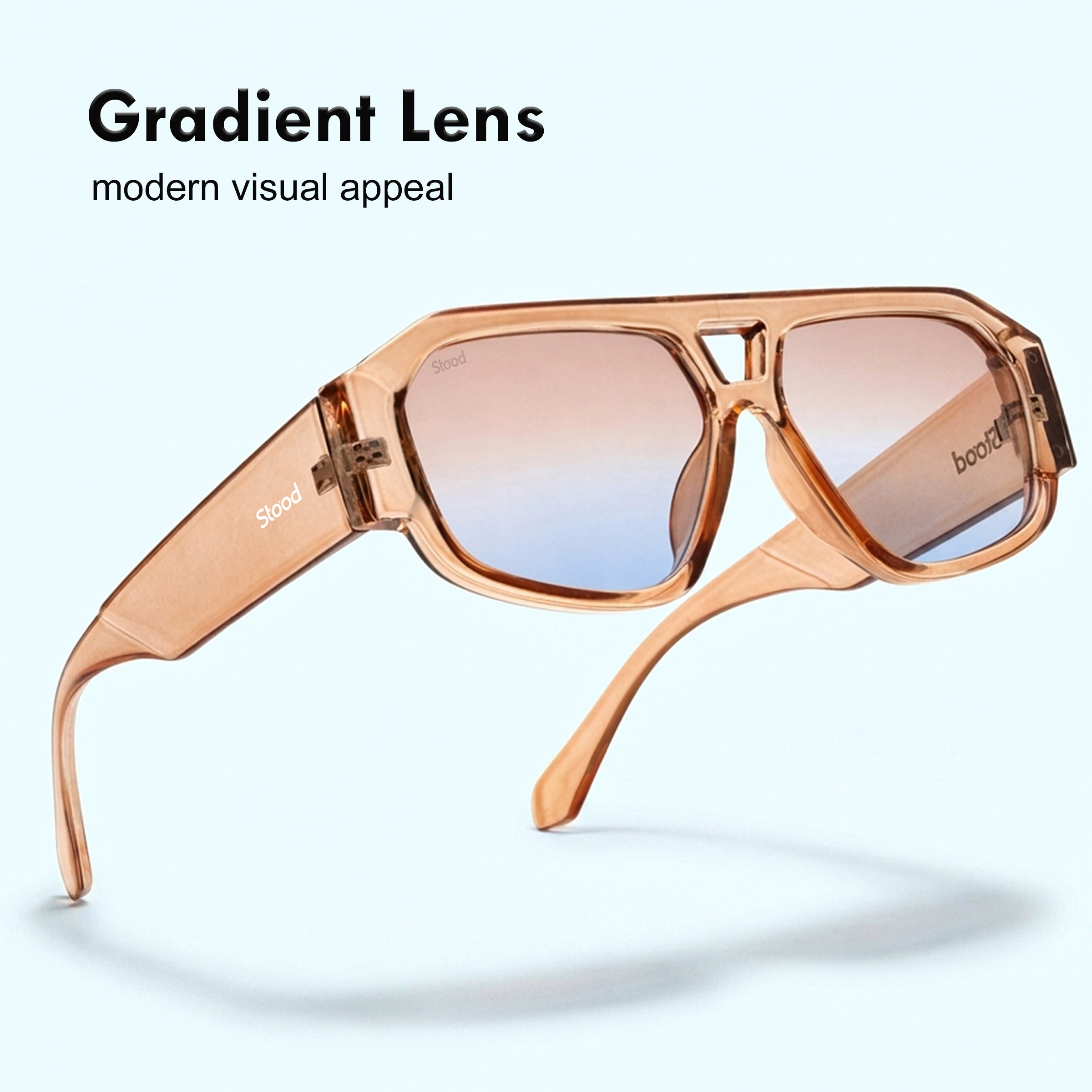 Stood Brown Polygon UV Protected Sunglasses For Men & Women - SG-STD0036-C2