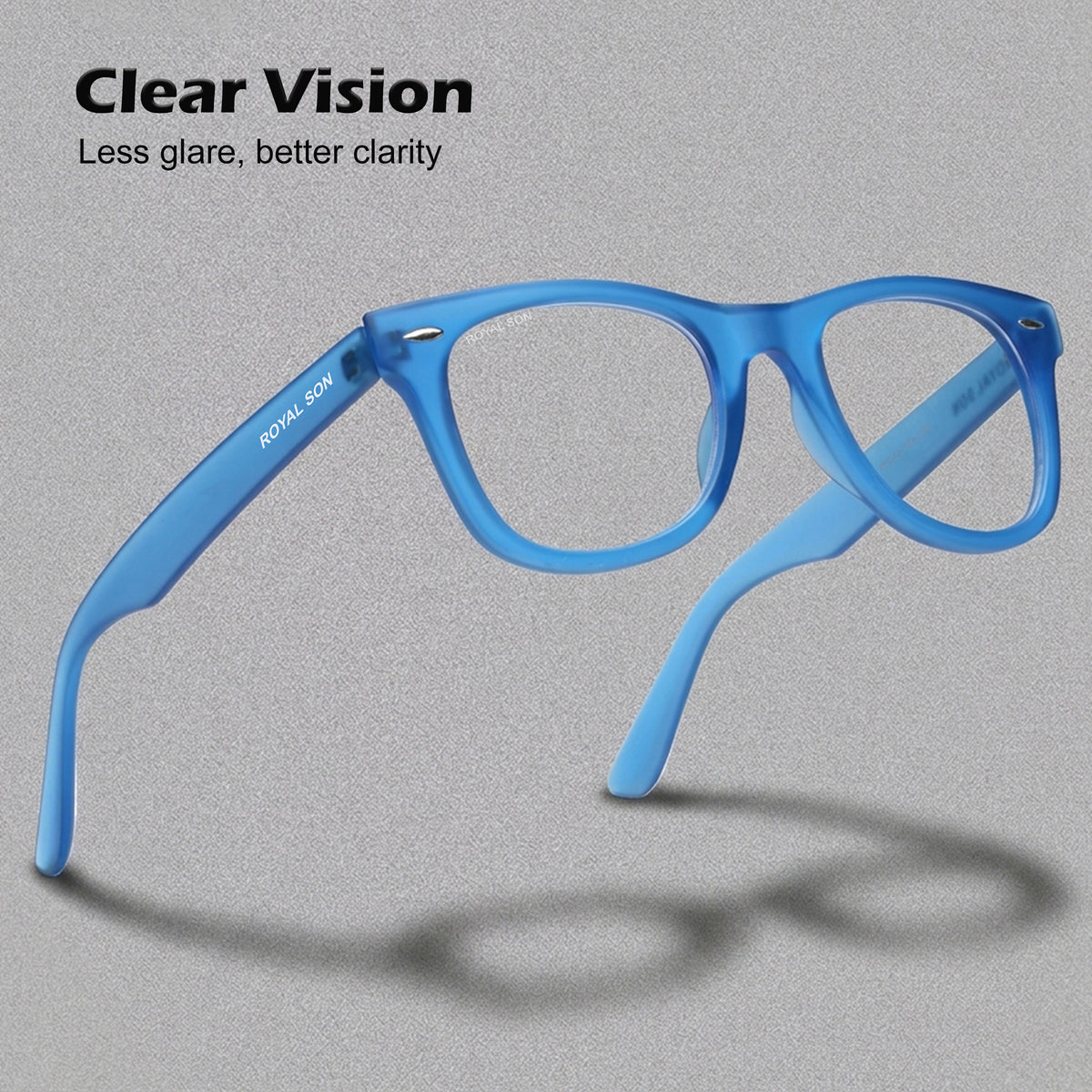 ROYAL SON Stylish Blue Cut Specs For Men Women - SF-RS3030-C12