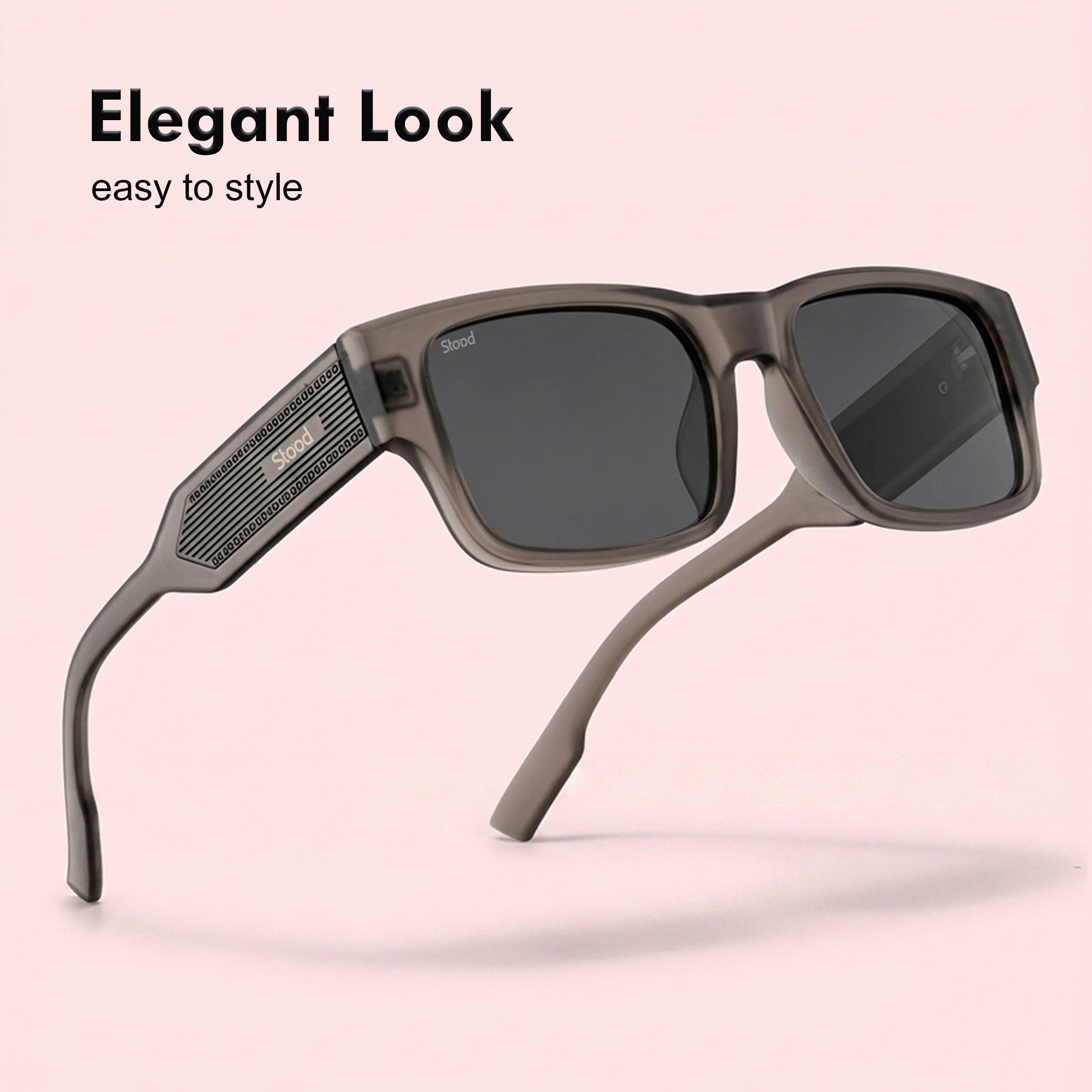 Stood Square Black Polarized UV Protection Chashma For Men & Women New Style – SG-STD0029-C2