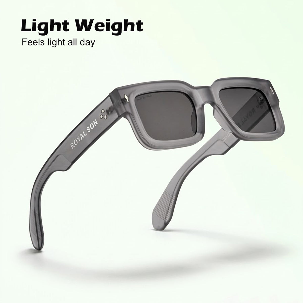 Royal Son Polarized Square Black Lens UV Protection Sunglasses for Men & Women - SG-RS1115-C2