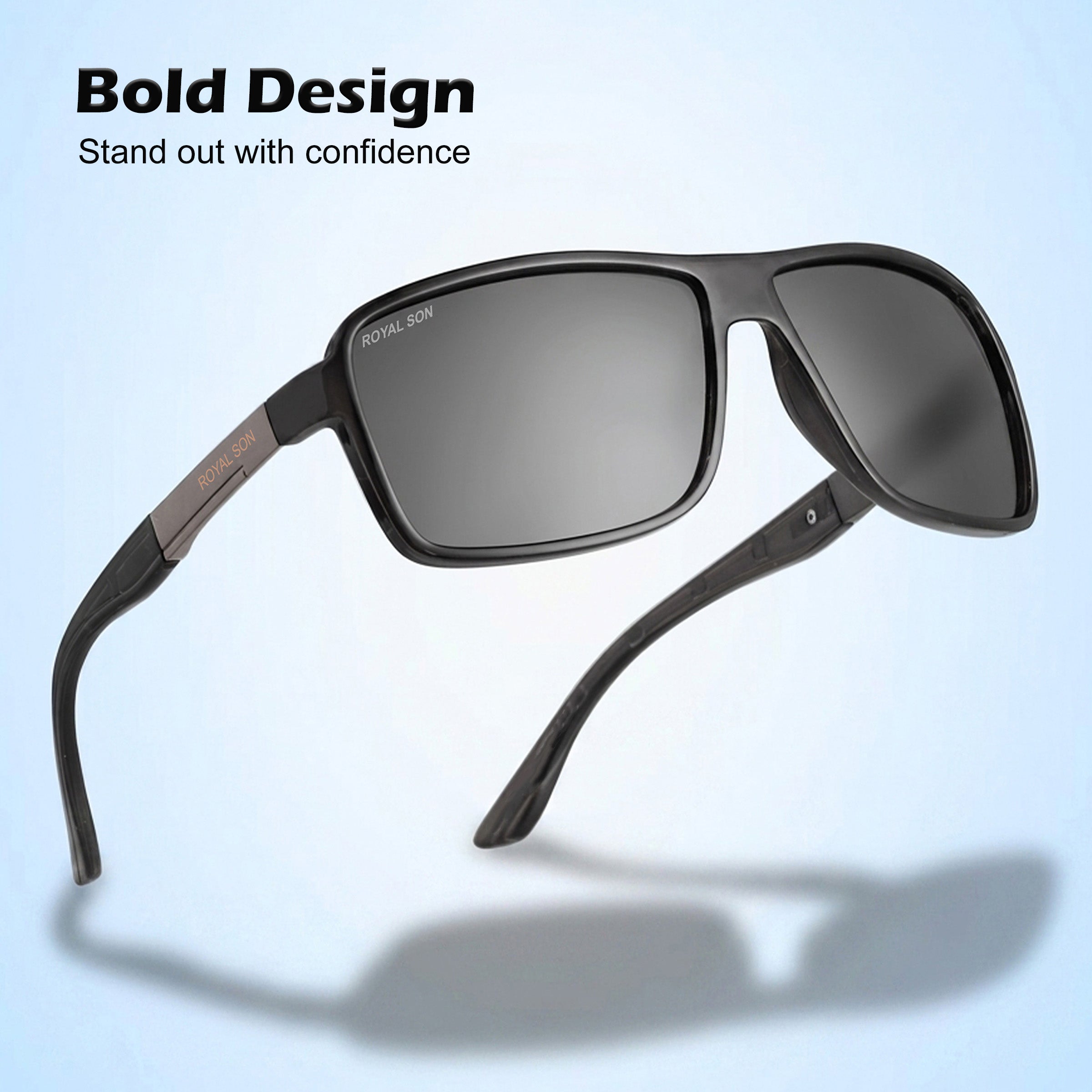 Royal Son Rectangular UV Protection Men Sunglasses - CHI00123-C1