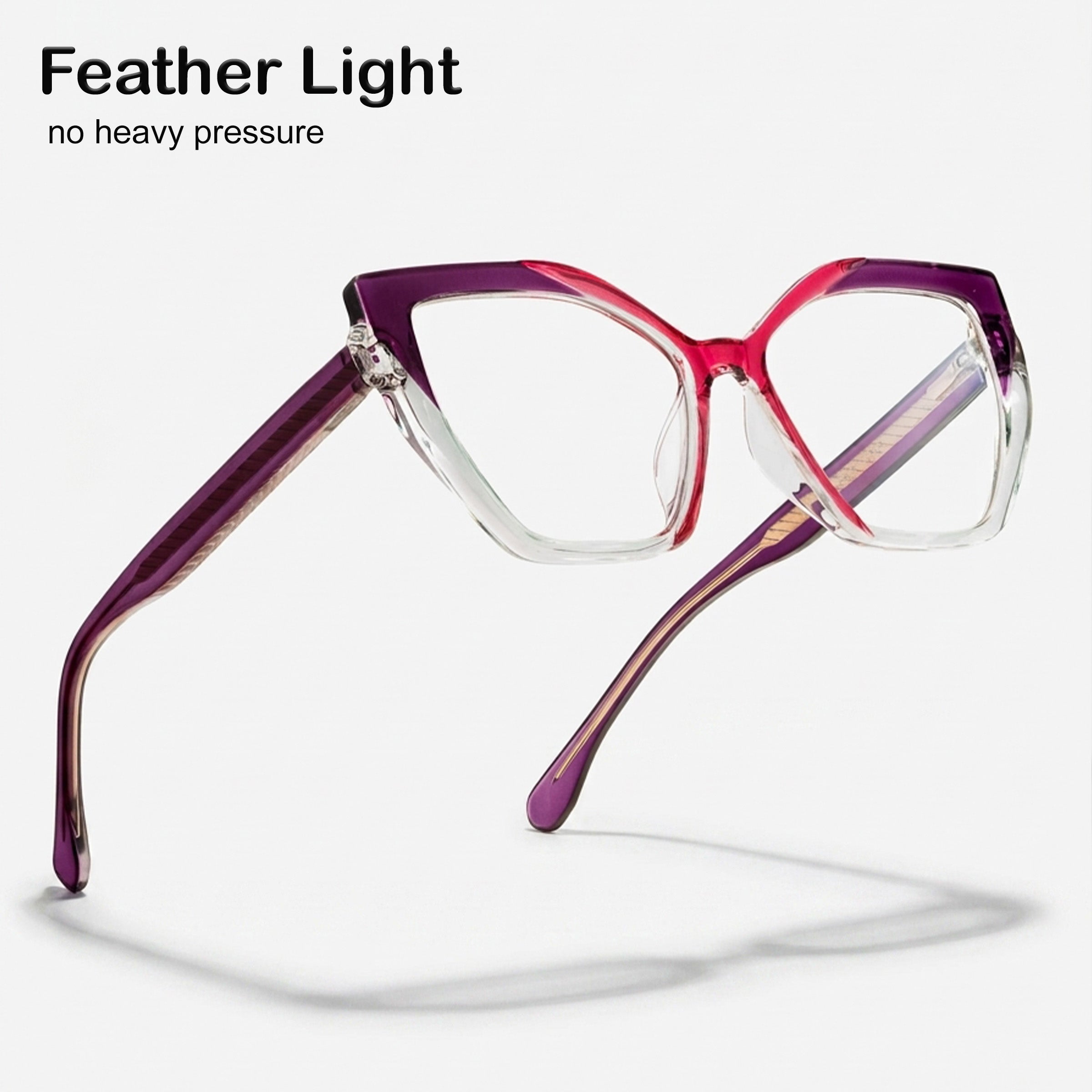 PERKEY Full Rim Square-Cat Eye Blue Light Blocking glasses Spectacles Frames Women - OPTL0011-C3