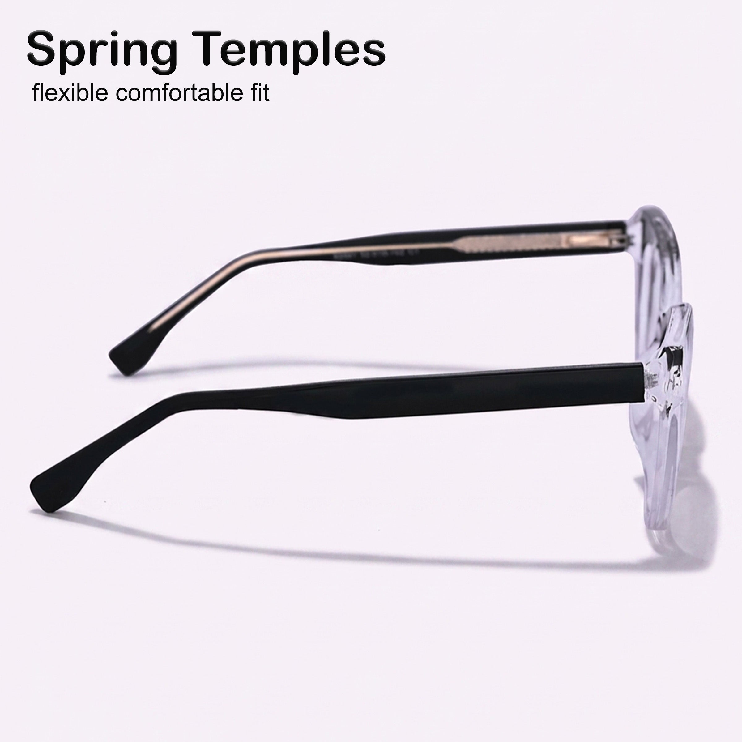 PERKEY Cat Eye Oversized Black White Fusion Computer Glasses For Women - OPTL0010-C4