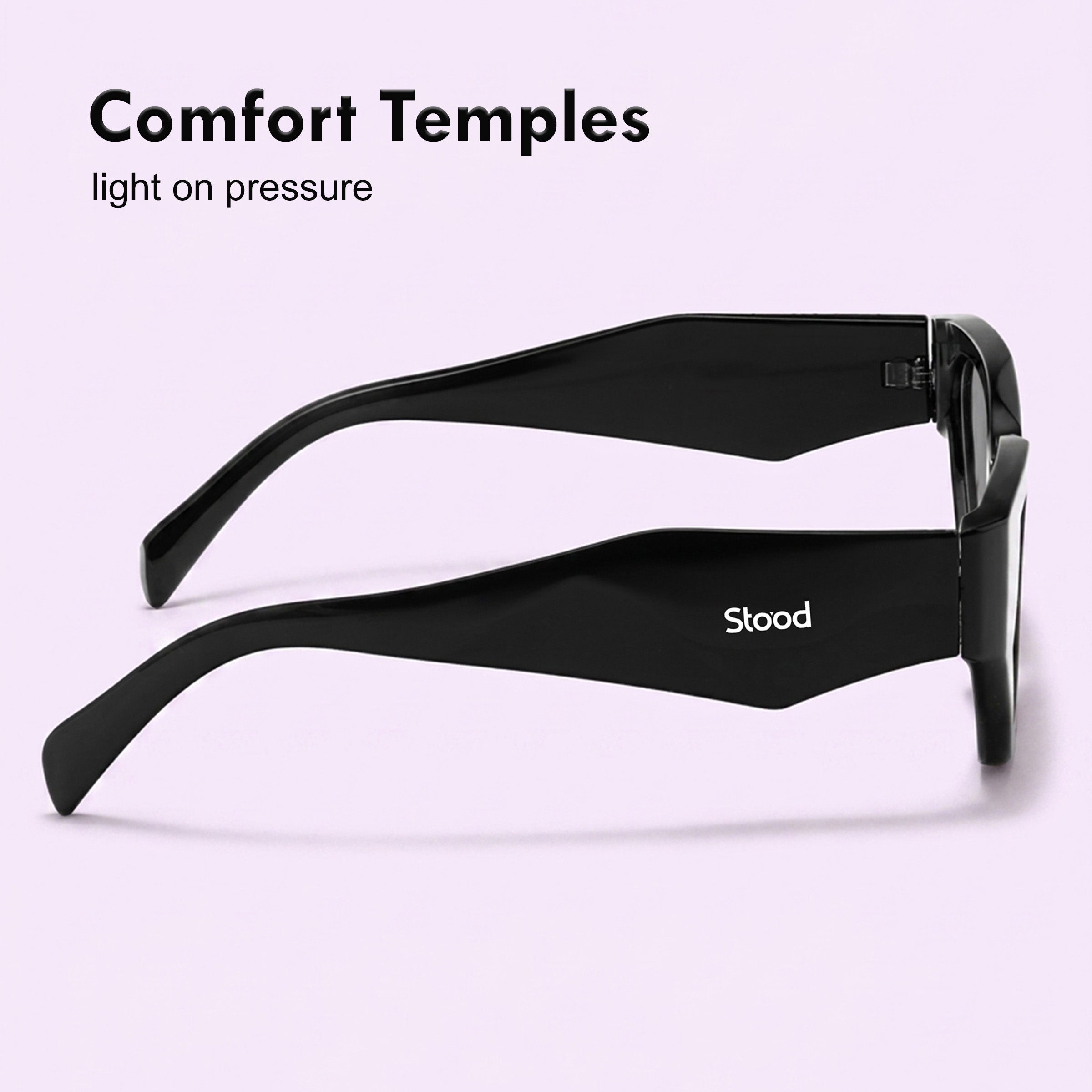 Stood Black Cat-Eye UV Protected Sunglasses For Men & Women - SG-STD0035-C1