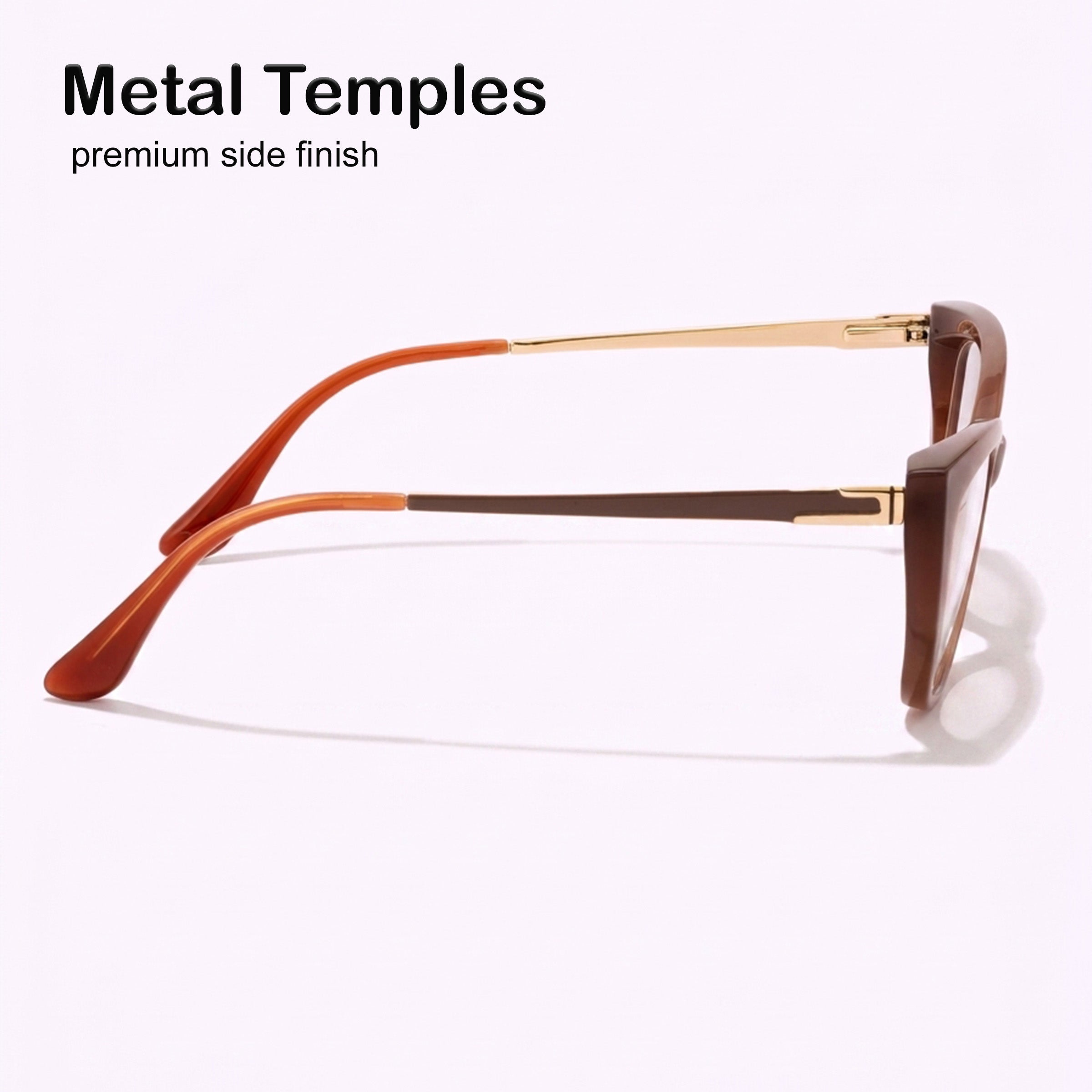 PERKEY Full Rim Soft Cat Eye Glossy Purple Eyeglass Frame For Women - OPTL0024-C3