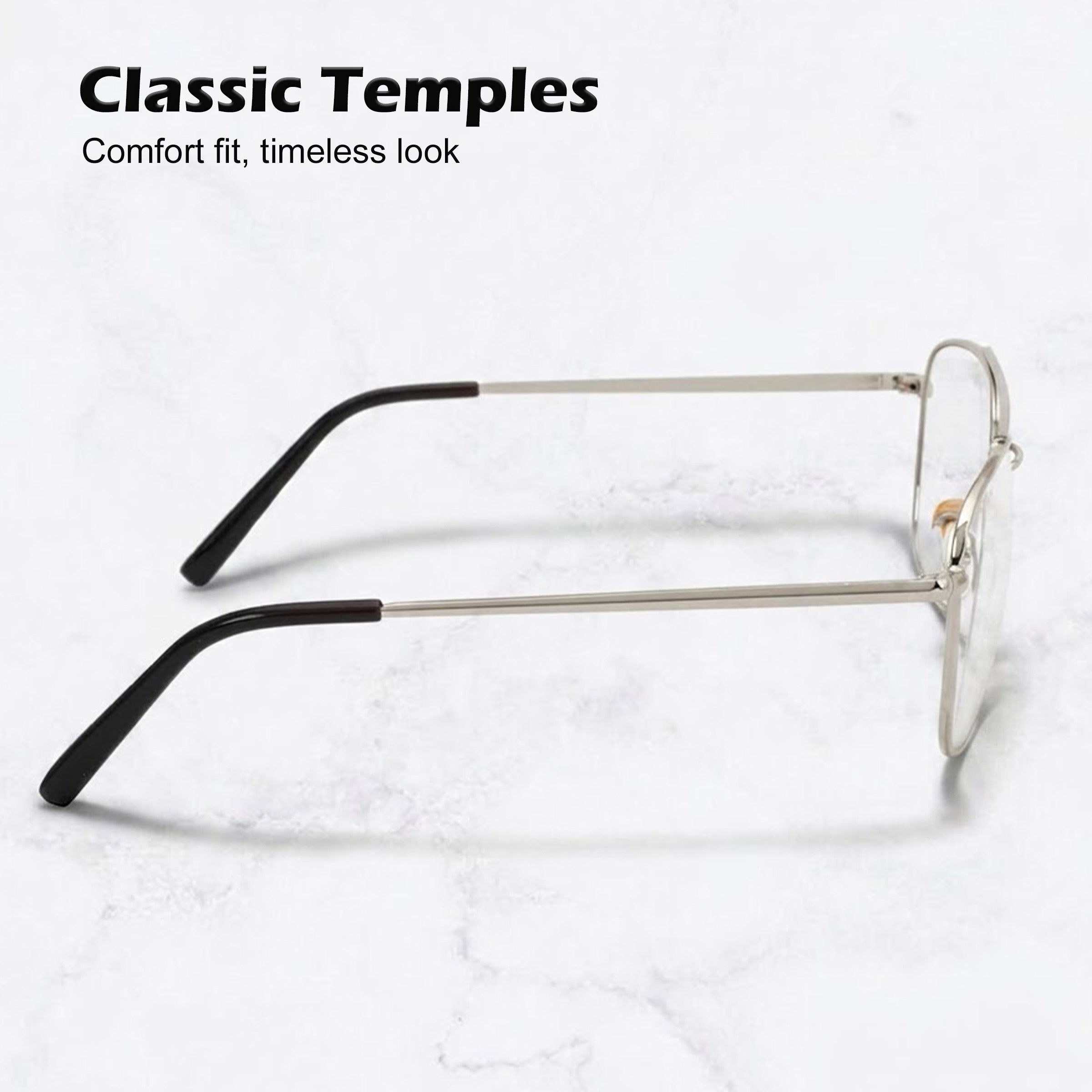 ROYAL SON Retro Square Spectacle Frame For Men And Women (RS0024SF|50|Transparent Lens)