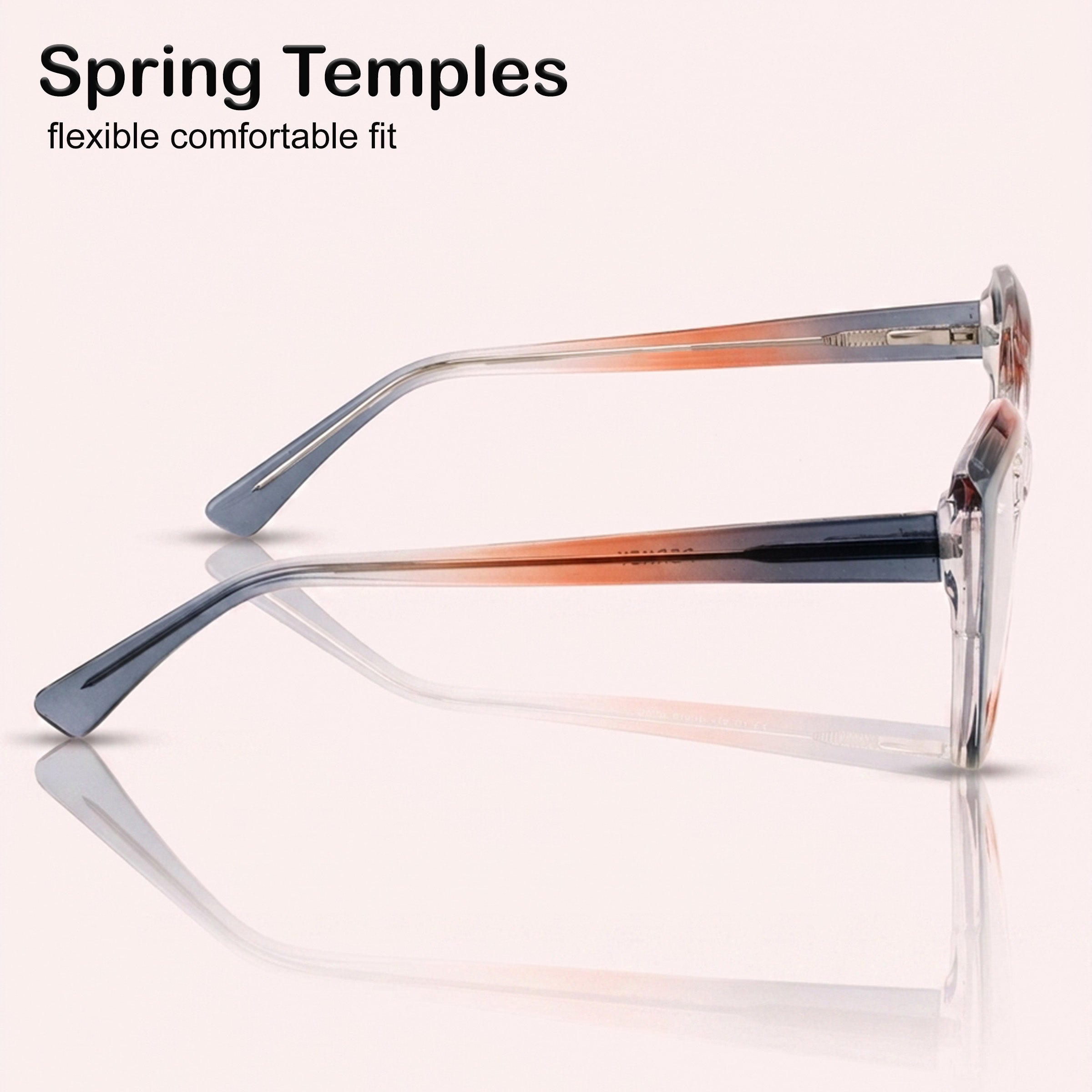 PERKEY Full Rim Cat Eye-Oversized Transparent Blue Cut Eyeglasses Women - OPTL001-C2