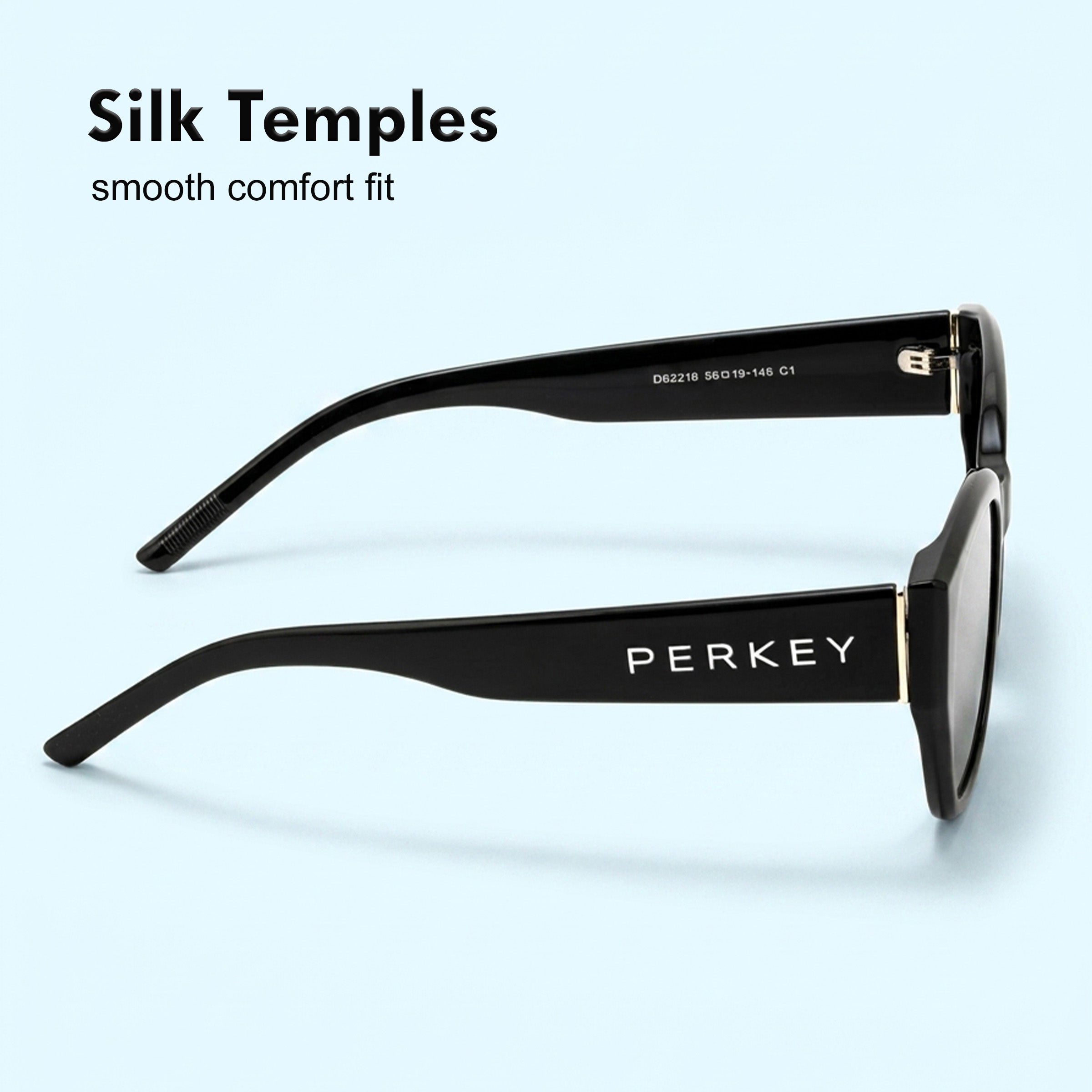 PERKEY UV Protection Retro Square Full Rim Black Sunglasses for Men & Women – PRKY0023-C1