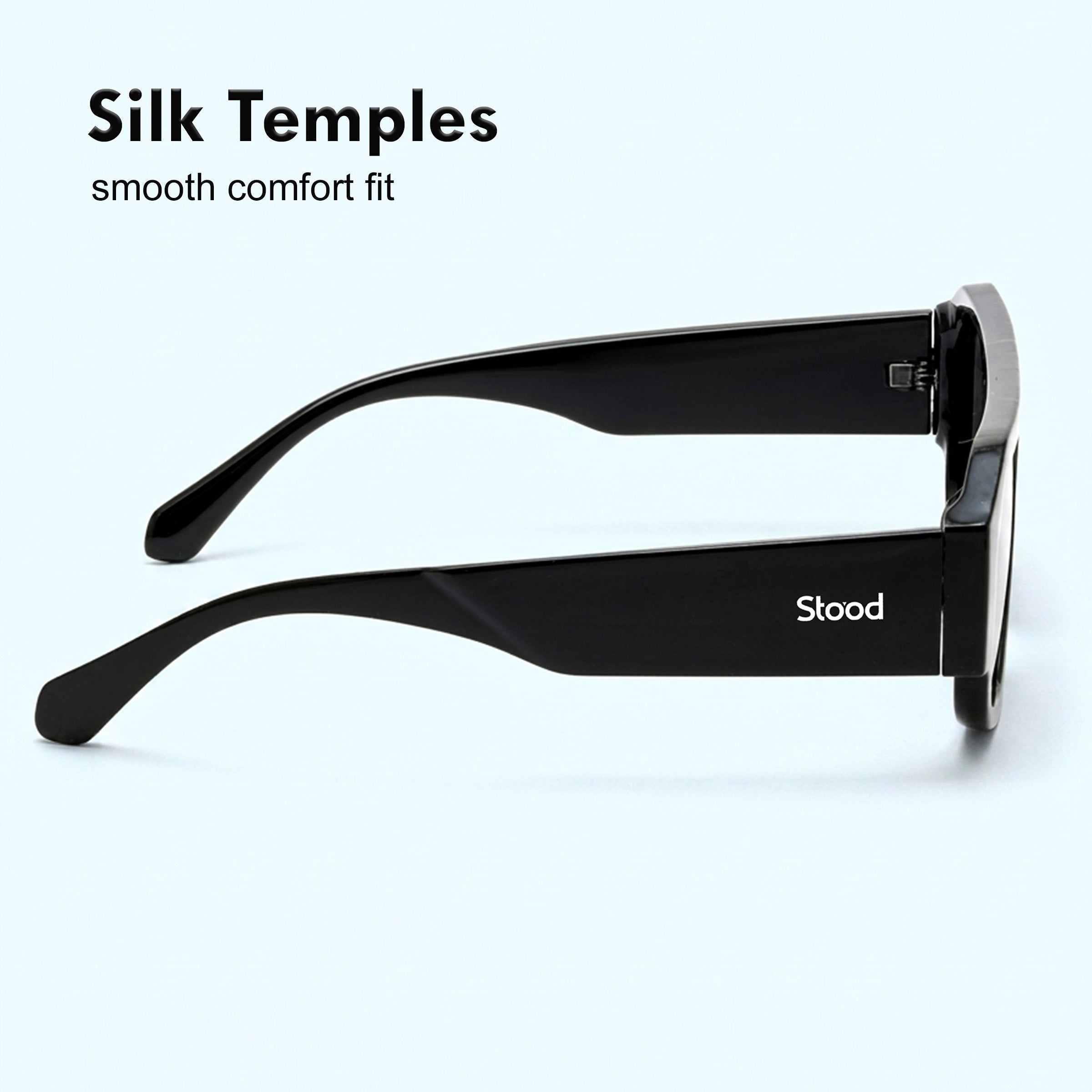 Stood Polygon UV Protected Black Sunglasses For Men & Women - SG-STD0036-C1