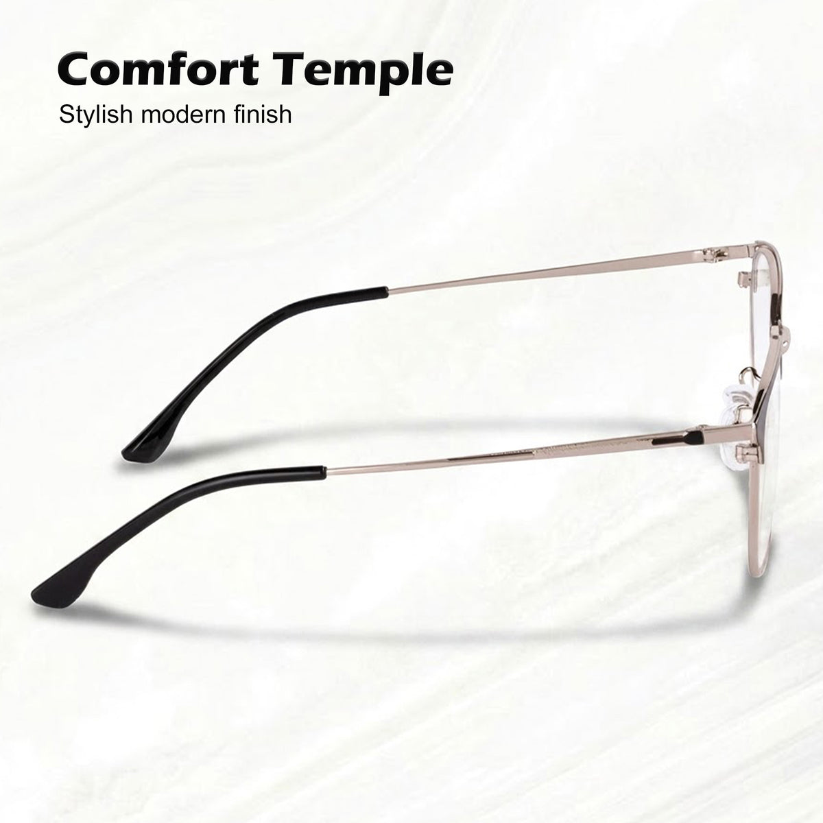 Royal Son Square Black Silver Blue Light Blocking Eyeglasses Men Women - SF0087-C3