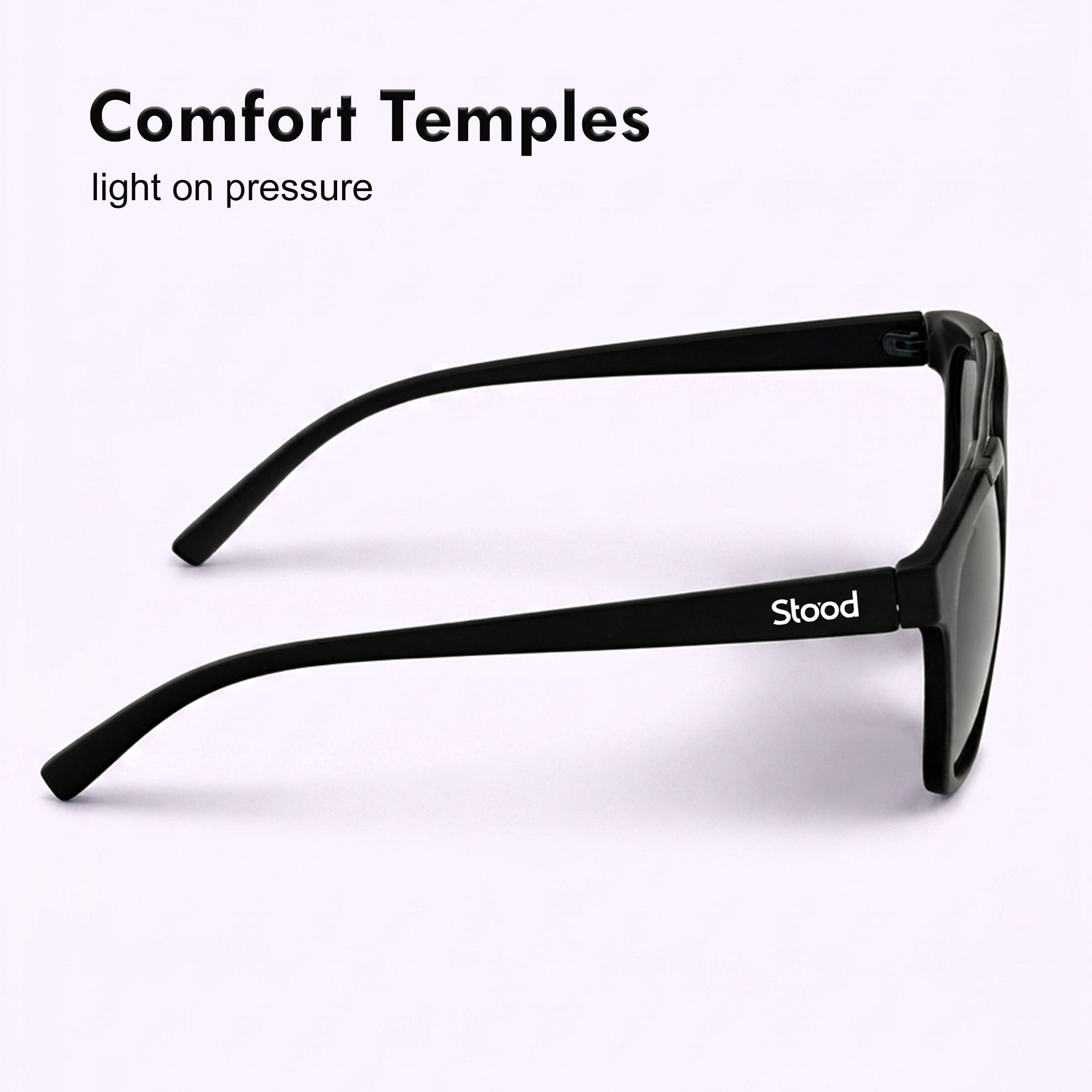 Stood Retro Square Black UV Protection Sunglasses For Men & Women Stylish – SG-STD0021-C1
