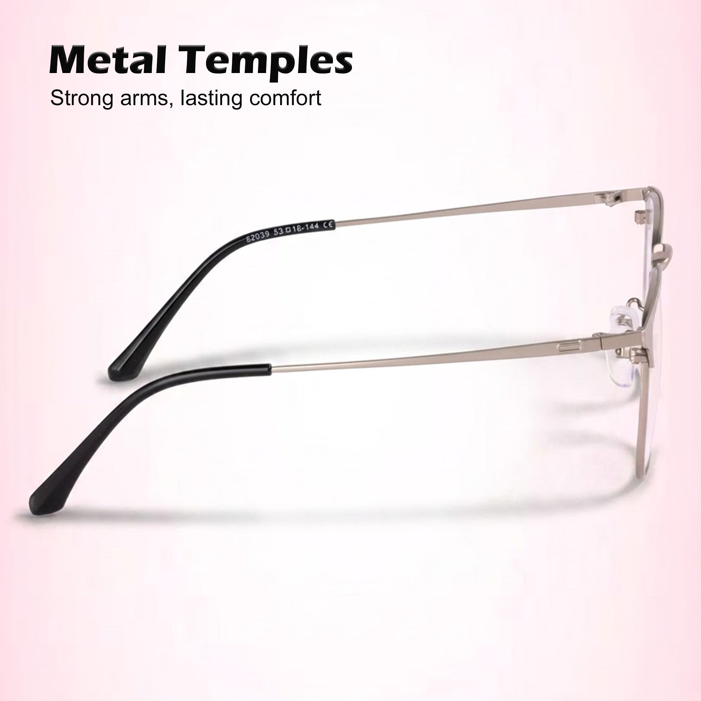 Royal Son Square Matte Silver Computer Glasses  Men Women - SF0086-C3