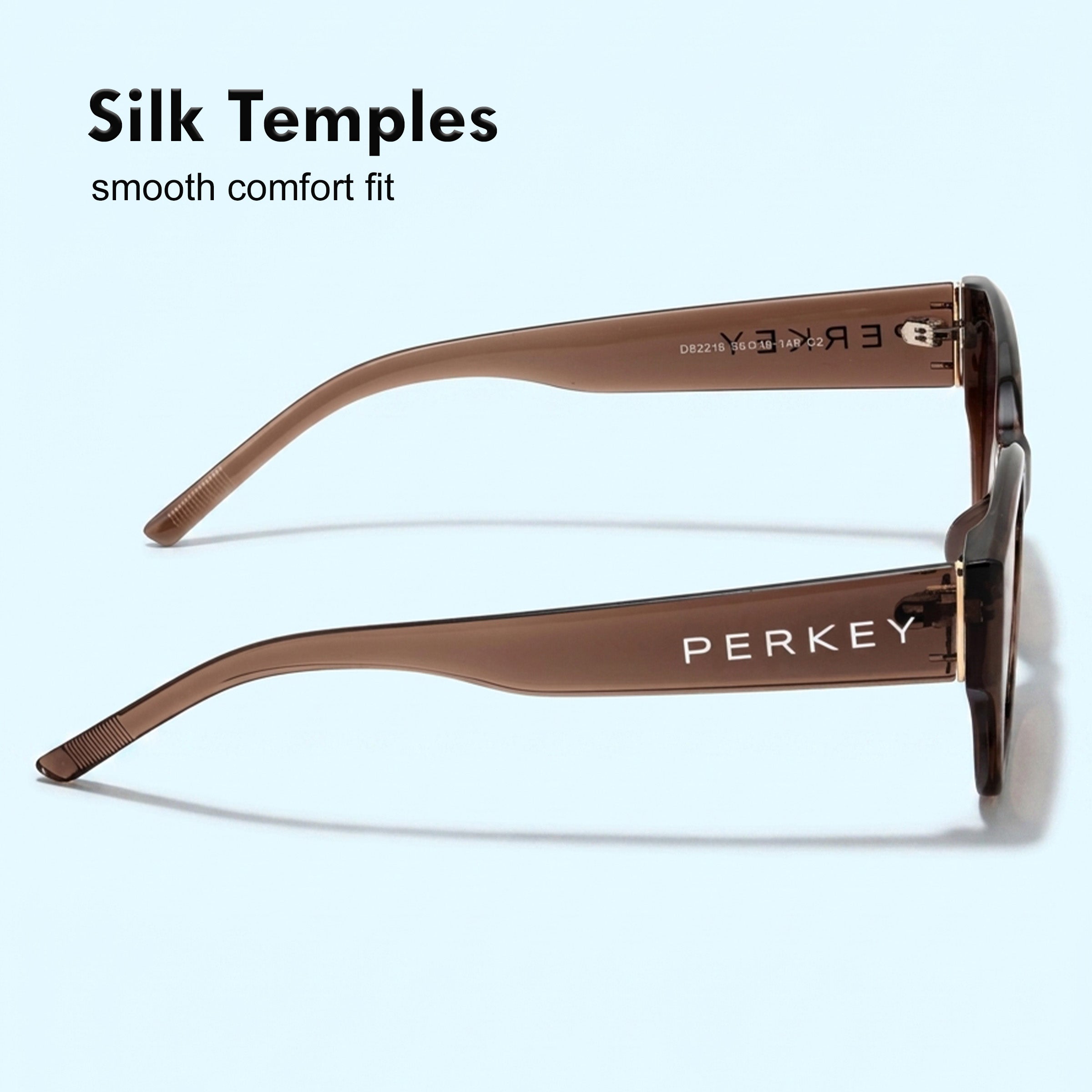 PERKEY UV Protection Retro Square Brown Sunglasses for Men & Women – PRKY0023-C2
