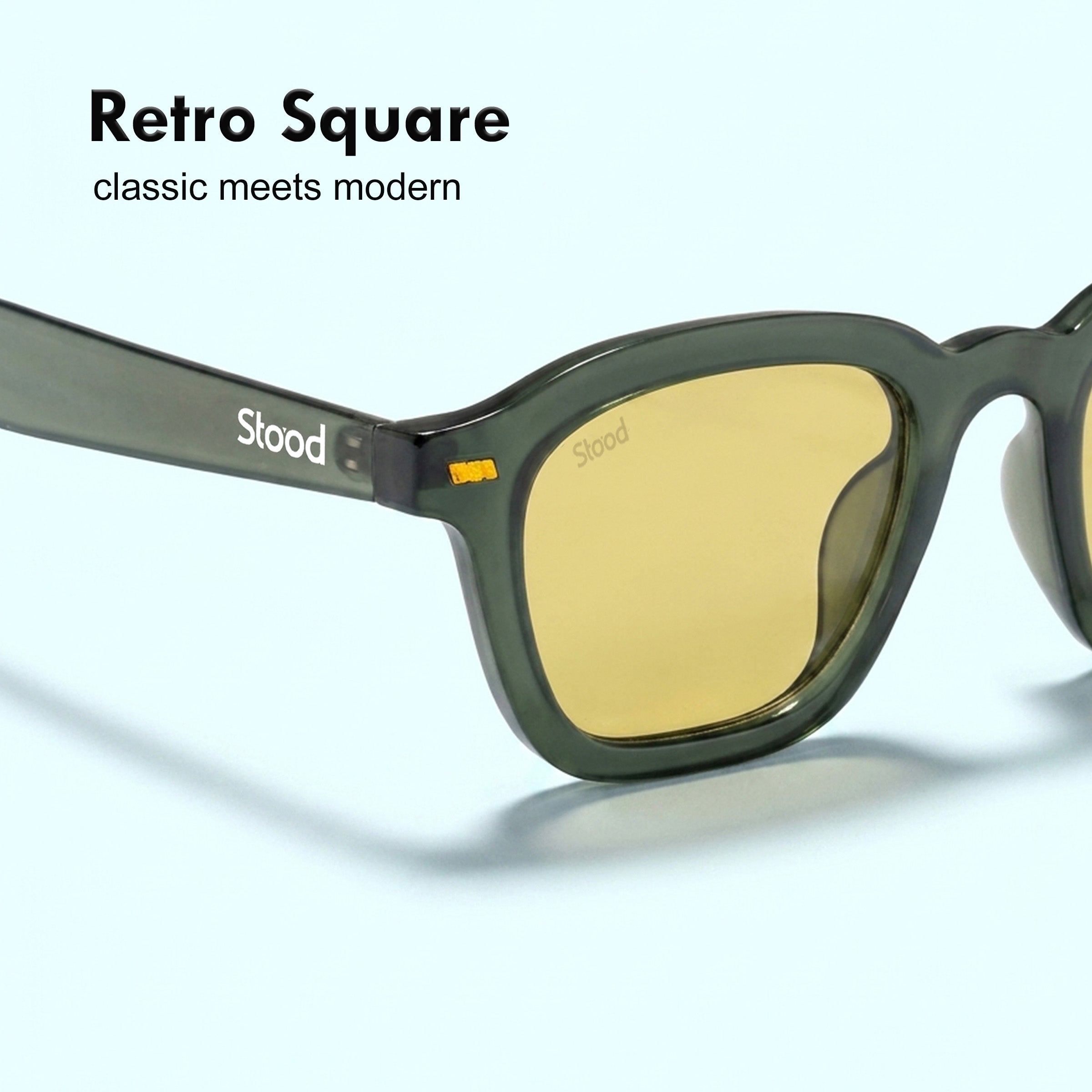 Stood Square Green UV Protection Sunglasses For Men & Women Stylish – SG-STD0016-C5