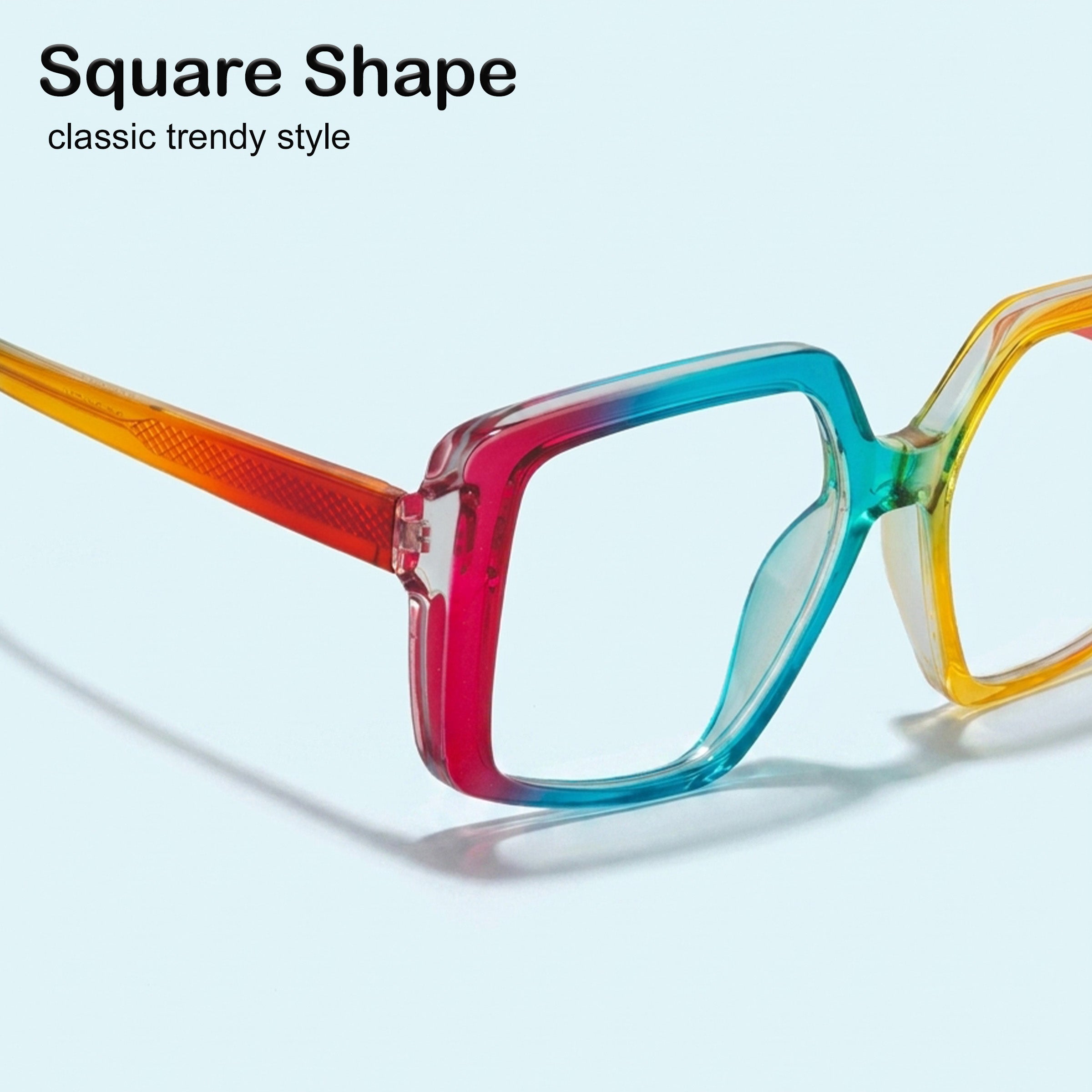 PERKEY Full Rim Square-Oversized Blue Light Blocking glasses Spectacles Frames Men Women - OPTL007-C3