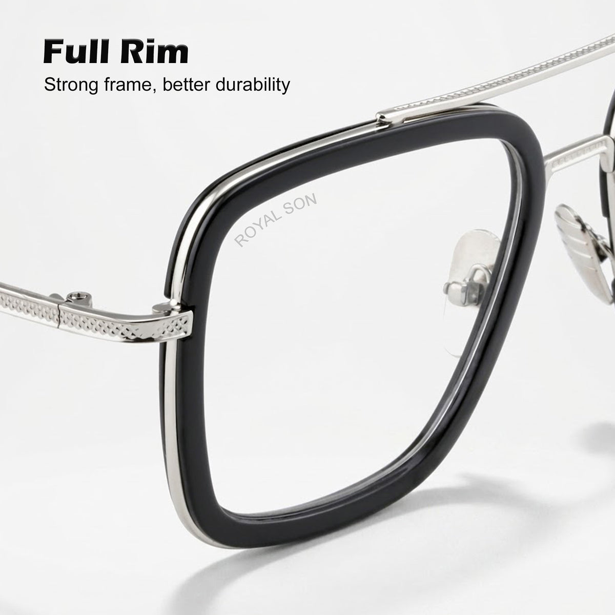 Royal Son Square Blue Ray Cut Men Women Sunglasses - CHI0075