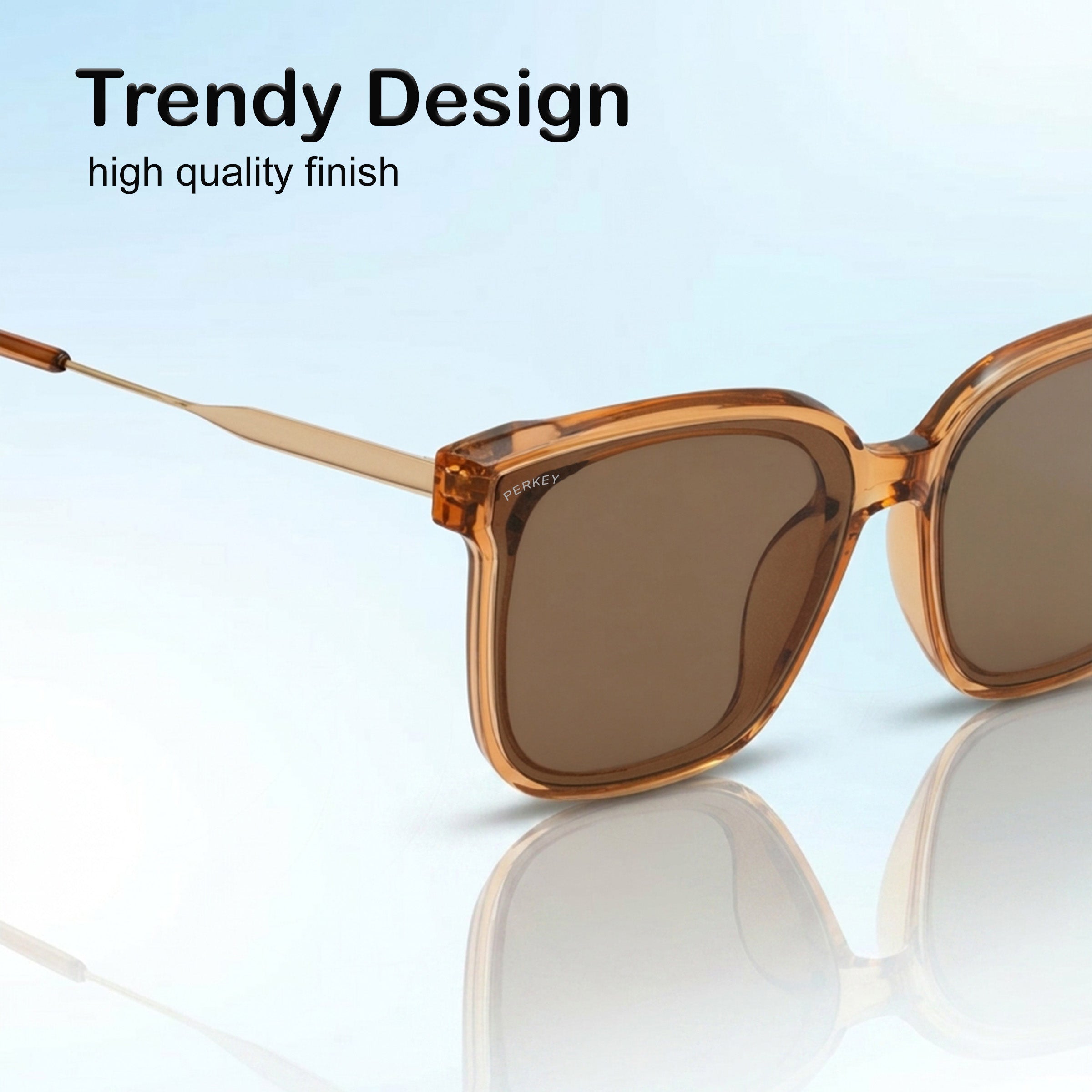 PERKEY Square-Oversized Stylish Sunglasses Men Women - PRKY0013-C4