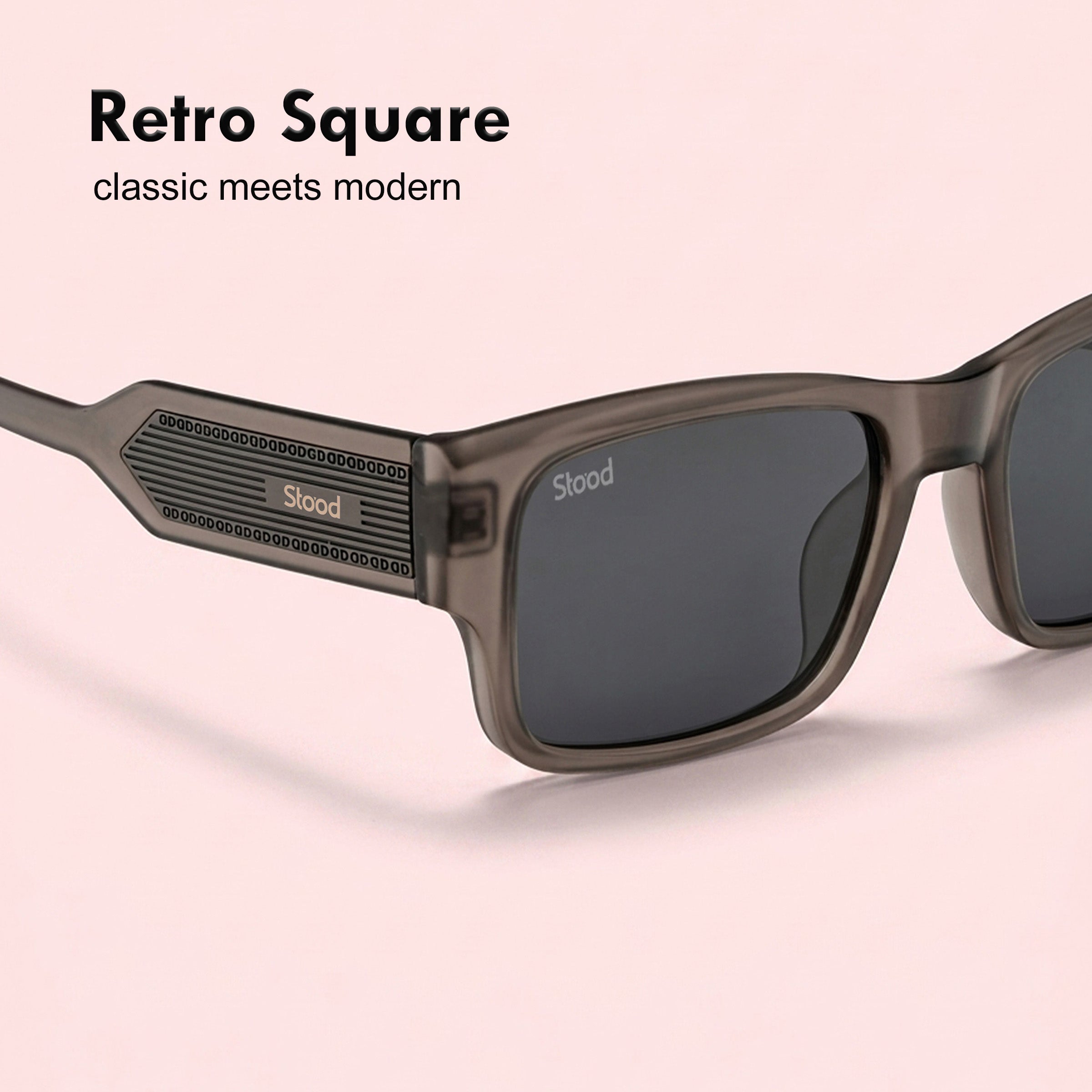Stood Square Black Polarized UV Protection Chashma For Men & Women New Style – SG-STD0029-C2