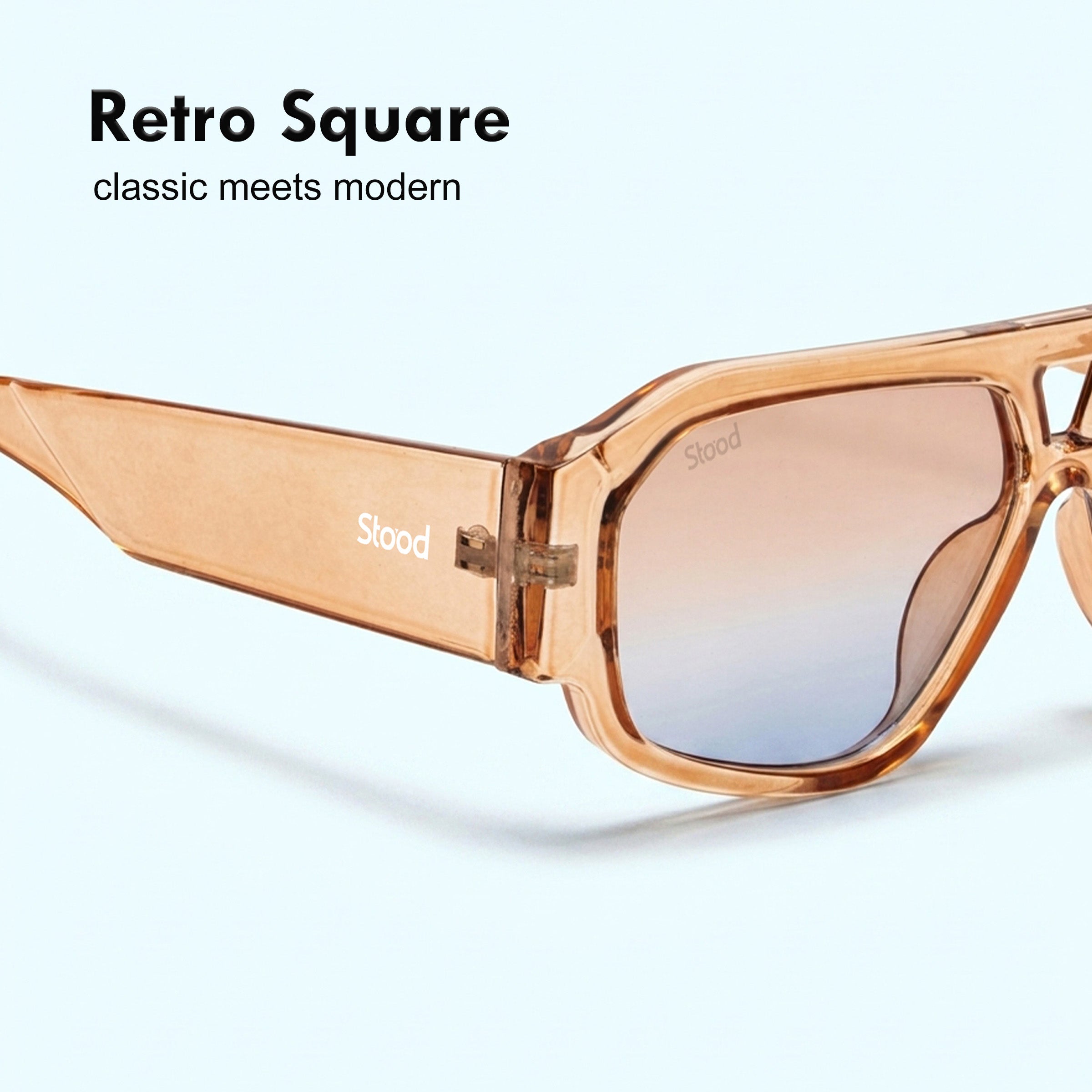 Stood Brown Polygon UV Protected Sunglasses For Men & Women - SG-STD0036-C2