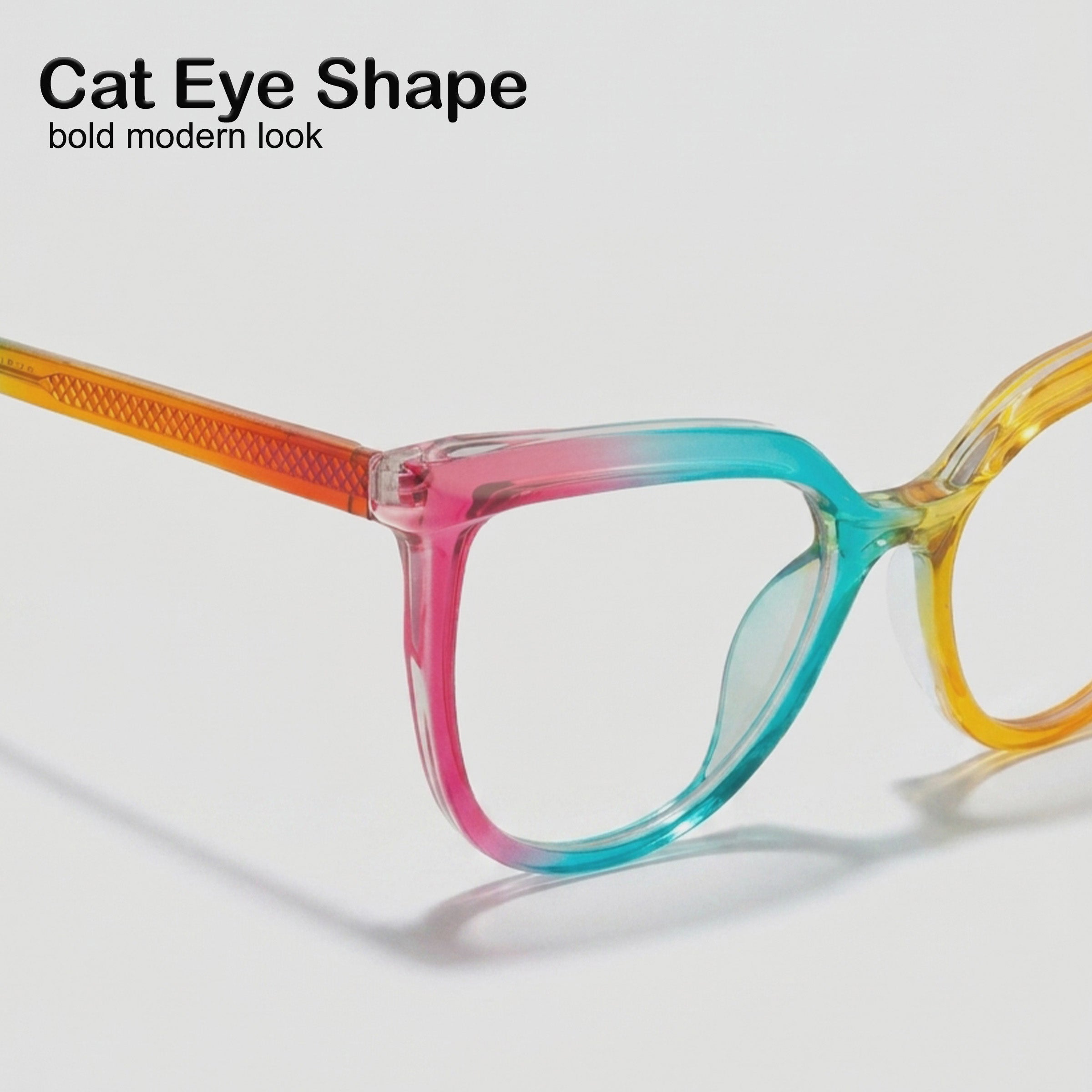 PERKEY Full Rim Oversized-Cat Eye Transparent Computer Glasses Frames Women - OPTL006-C2