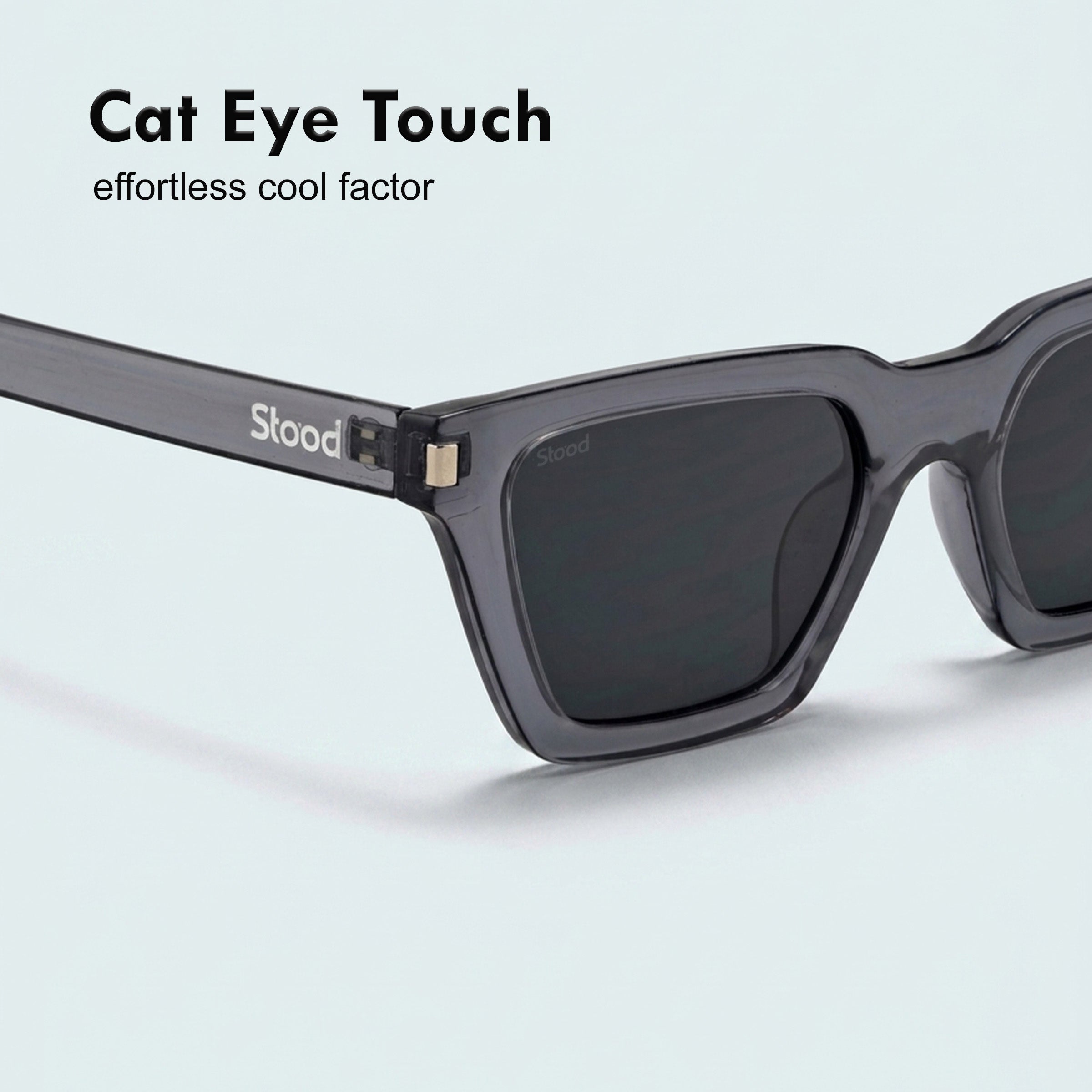 Stood Cat Eye Square Black UV Protection Chashma For Men & Women New Style – SG-STD0012-C2