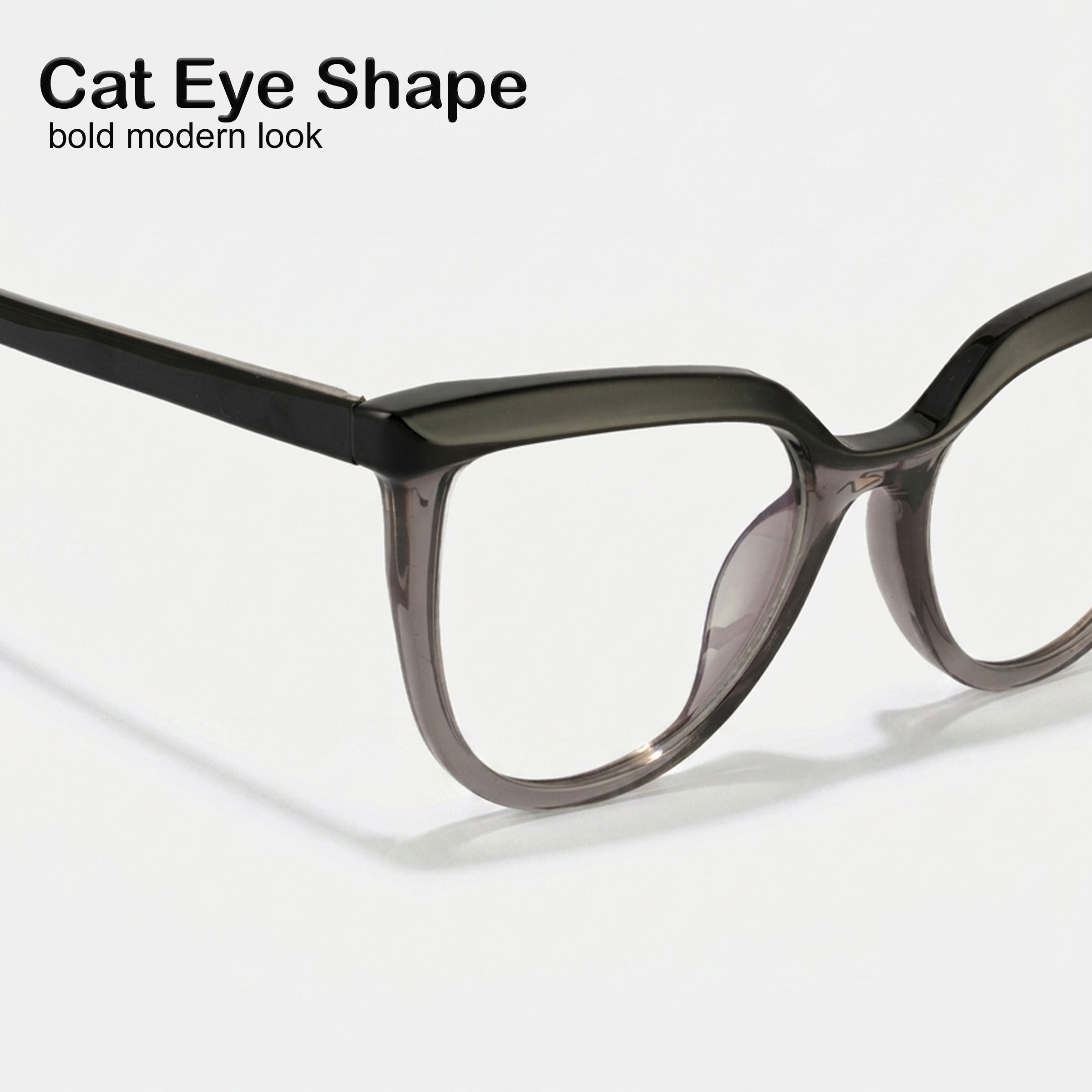 PERKEY Full Rim Oversized-Cat Eye Spectacles Frames Women - OPTL006-C1