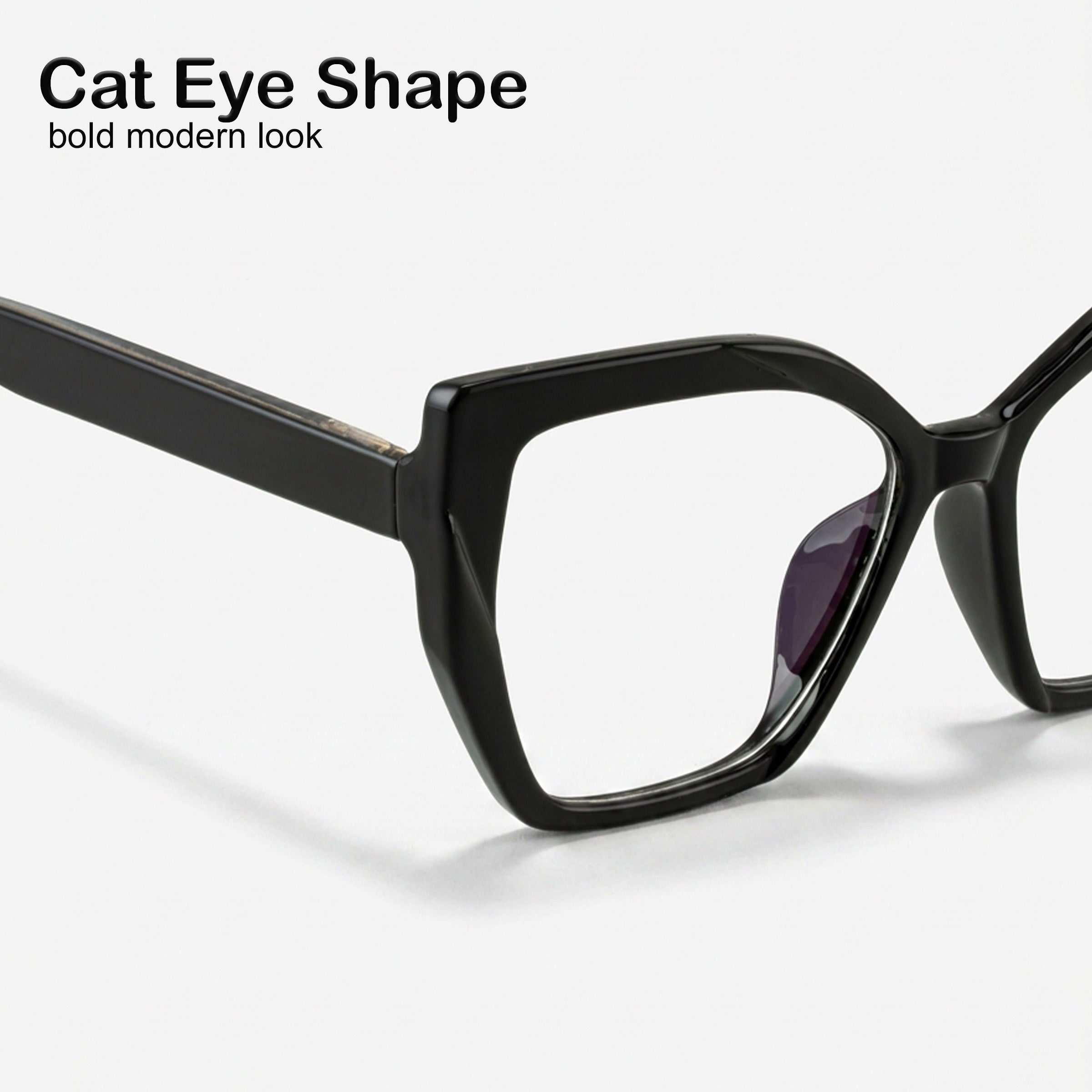 PERKEY Full Rim Square-Cat Eye Computer Glasses For Eye Protection Spectacles Frames Women - OPTL0011-C1