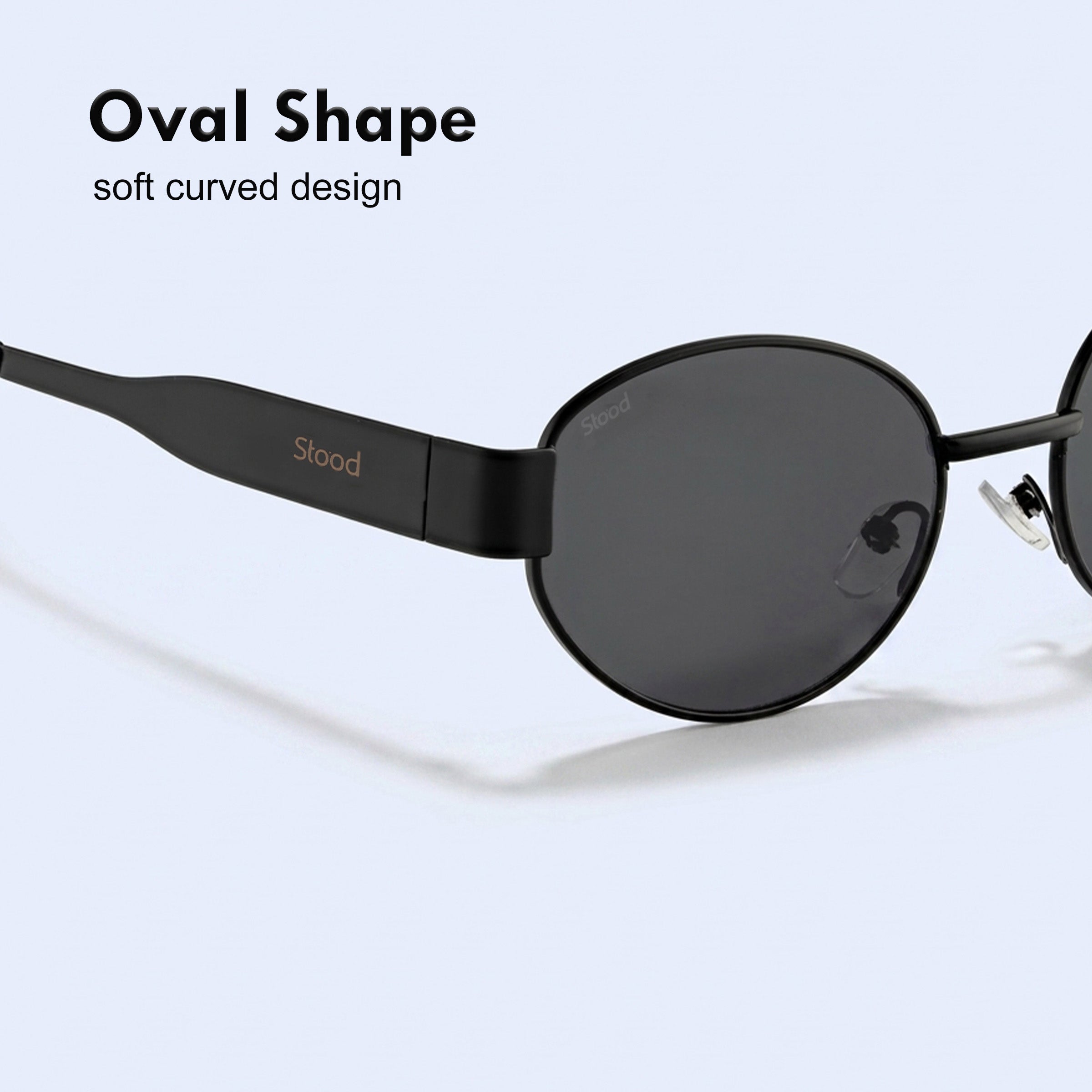 Stood Oval Black UV Protection Sunglasses For Men & Women Stylish – SG-STD0023-C1
