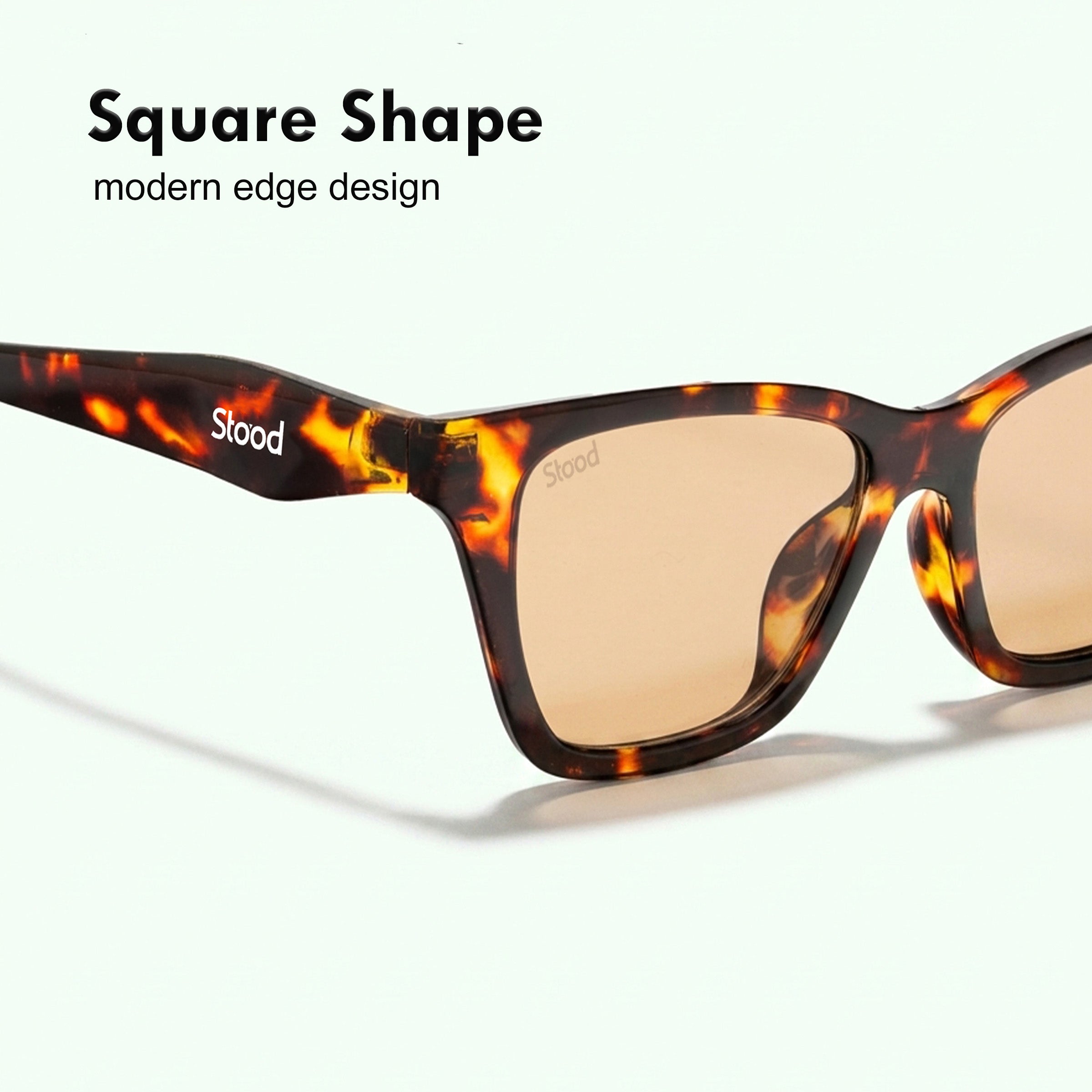 Stood Square UV Protected Brown Sunglasses For Men & Women - SG-STD0033-C2