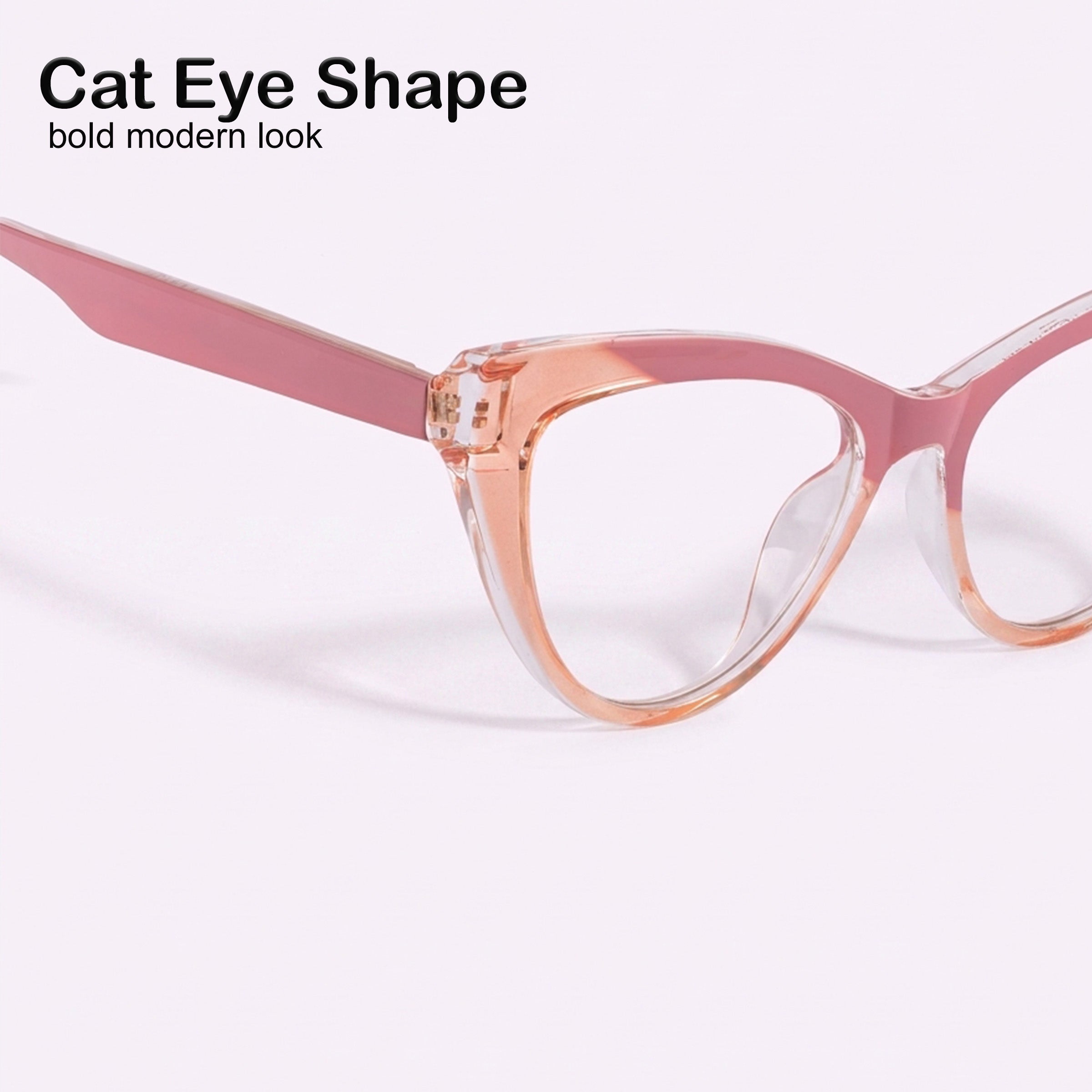 PERKEY Full Rim Cat Eye-Oversized Blue Light Blocking glasses Spectacles Frames Women - OPTL0010-C3