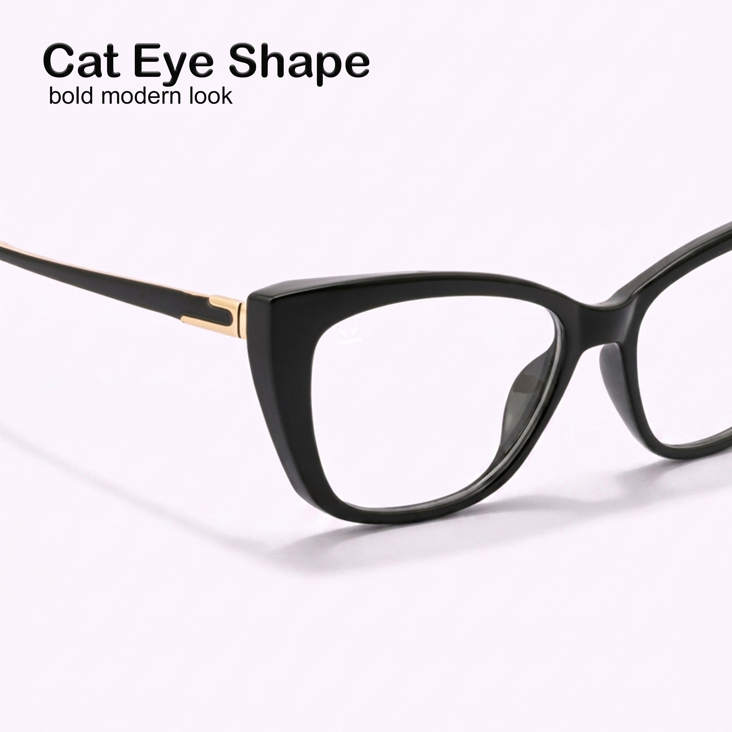 PERKEY Full Rim Cat Eye Bold Eyeglass Frame For Women - OPTL0024-C1