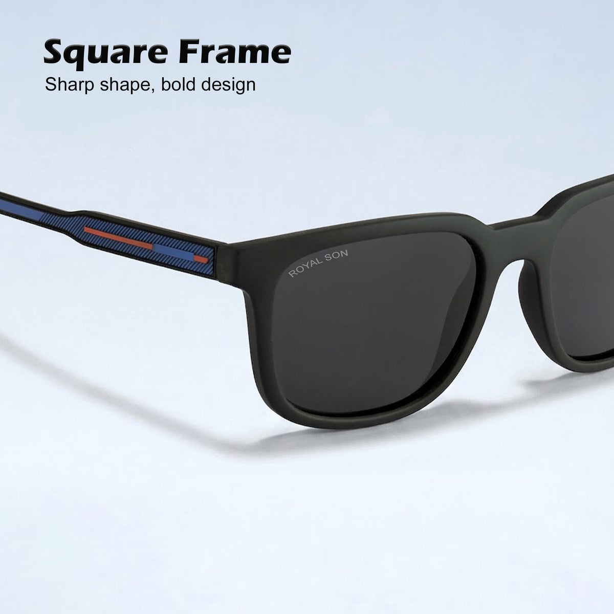 Royal Son Square Black UV Protection Polarized Sunglasses Men Women - CHI00152-C2