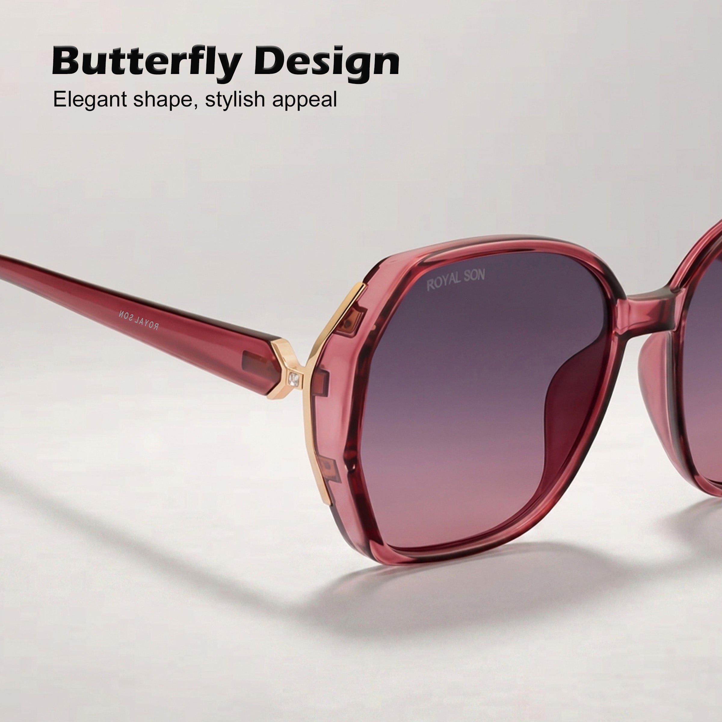 Royal Son Oversized Butterfly UV Protected Women Sunglasses - CHIWM00114-C4
