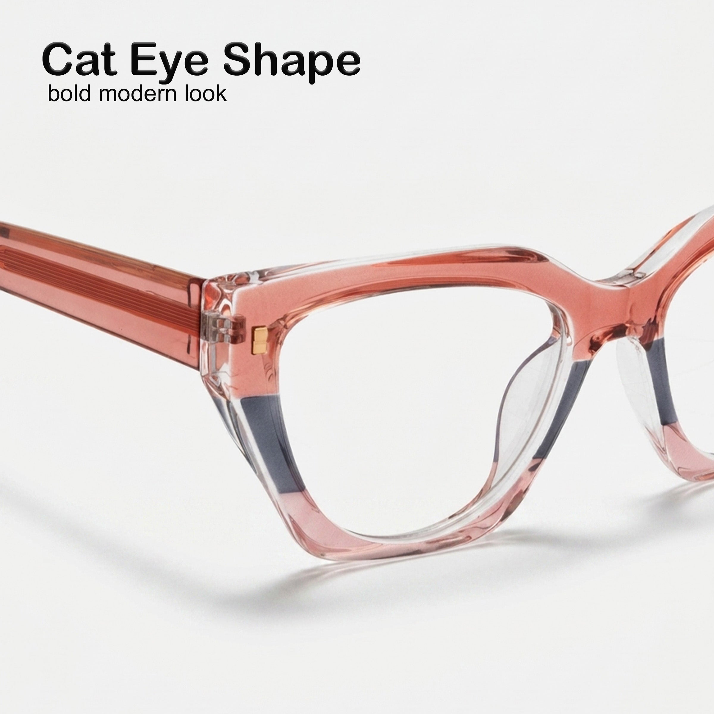 PERKEY Full Rim Cat Eye Blue Light Cut & Antiglare Computer Eyeglasses For Women - OPTL0017-C2