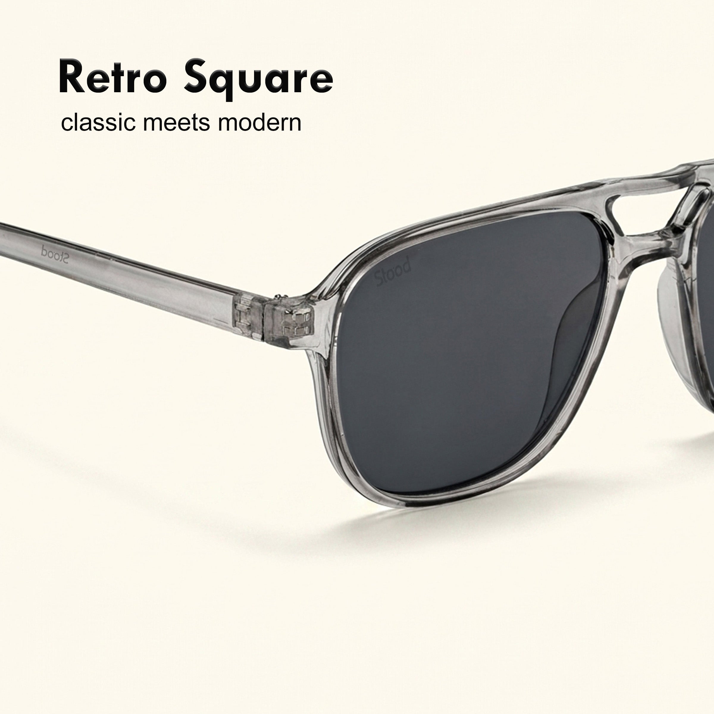 Stood Retro Square Black UV Protection Chashma For Men & Women New Style – SG-STD0017-C2