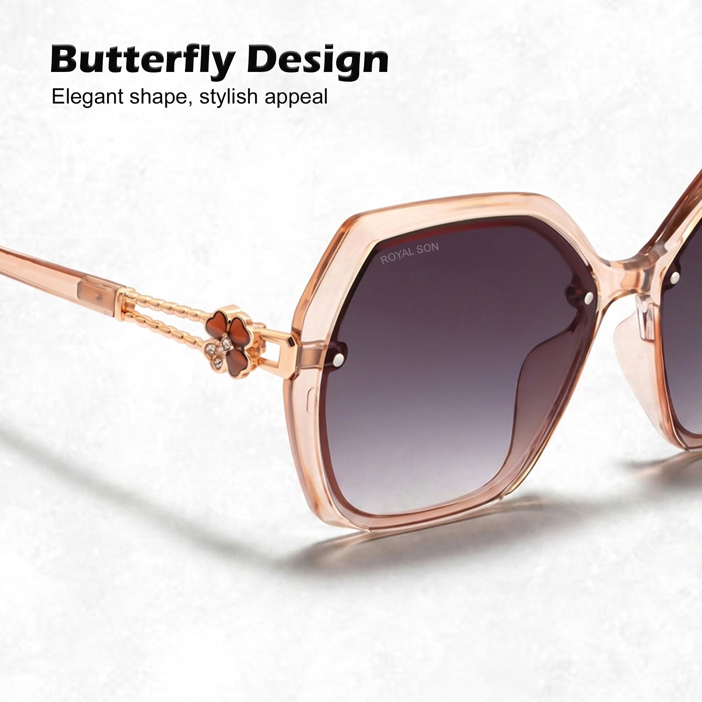 Royal Son Oversized Butterfly UV Protected Women Sunglasses - CHIWM00115-C4