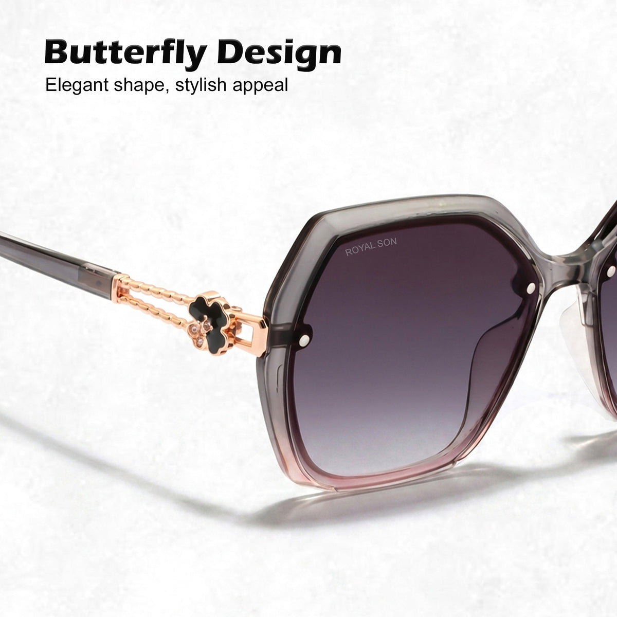Royal Son Oversized Butterfly UV Protected Women Sunglasses - CHIWM00115-C2