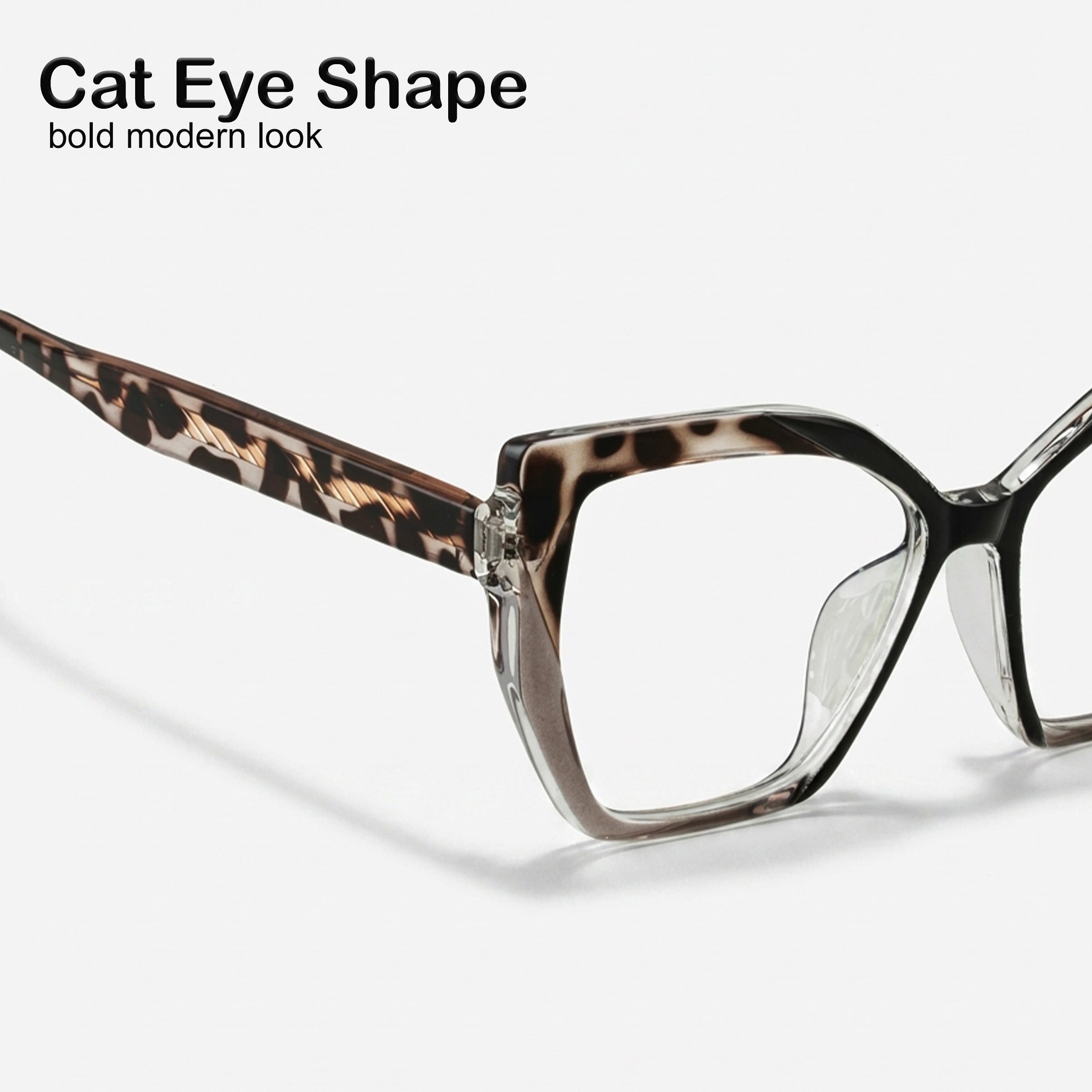 PERKEY Full Rim Square-Cat Eye Transparent Computer Blue Cut Spectacles Frames Women - OPTL0011-C2
