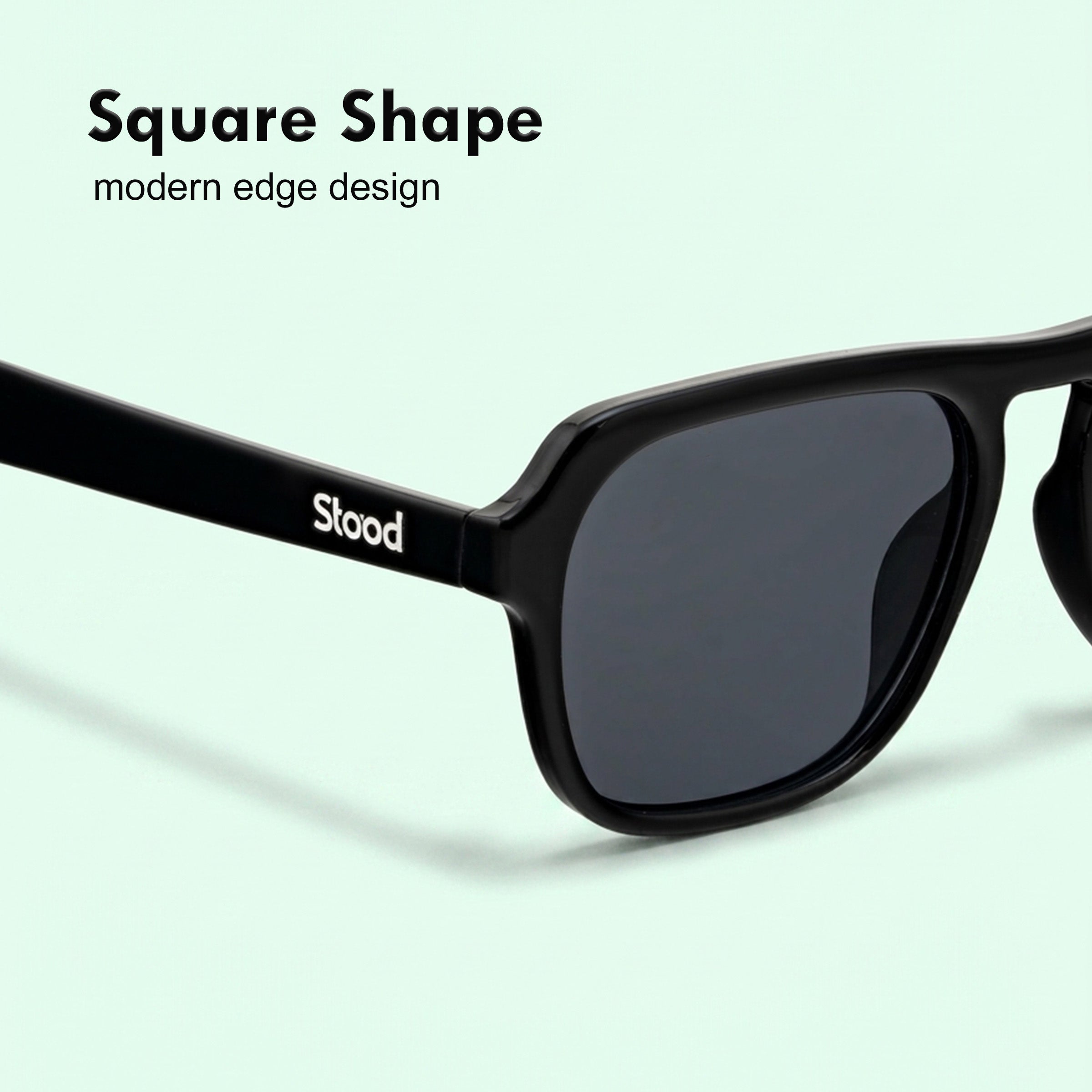 Stood Retro Square Black UV Protection Sunglasses For Men & Women Stylish – SG-STD0024-C1