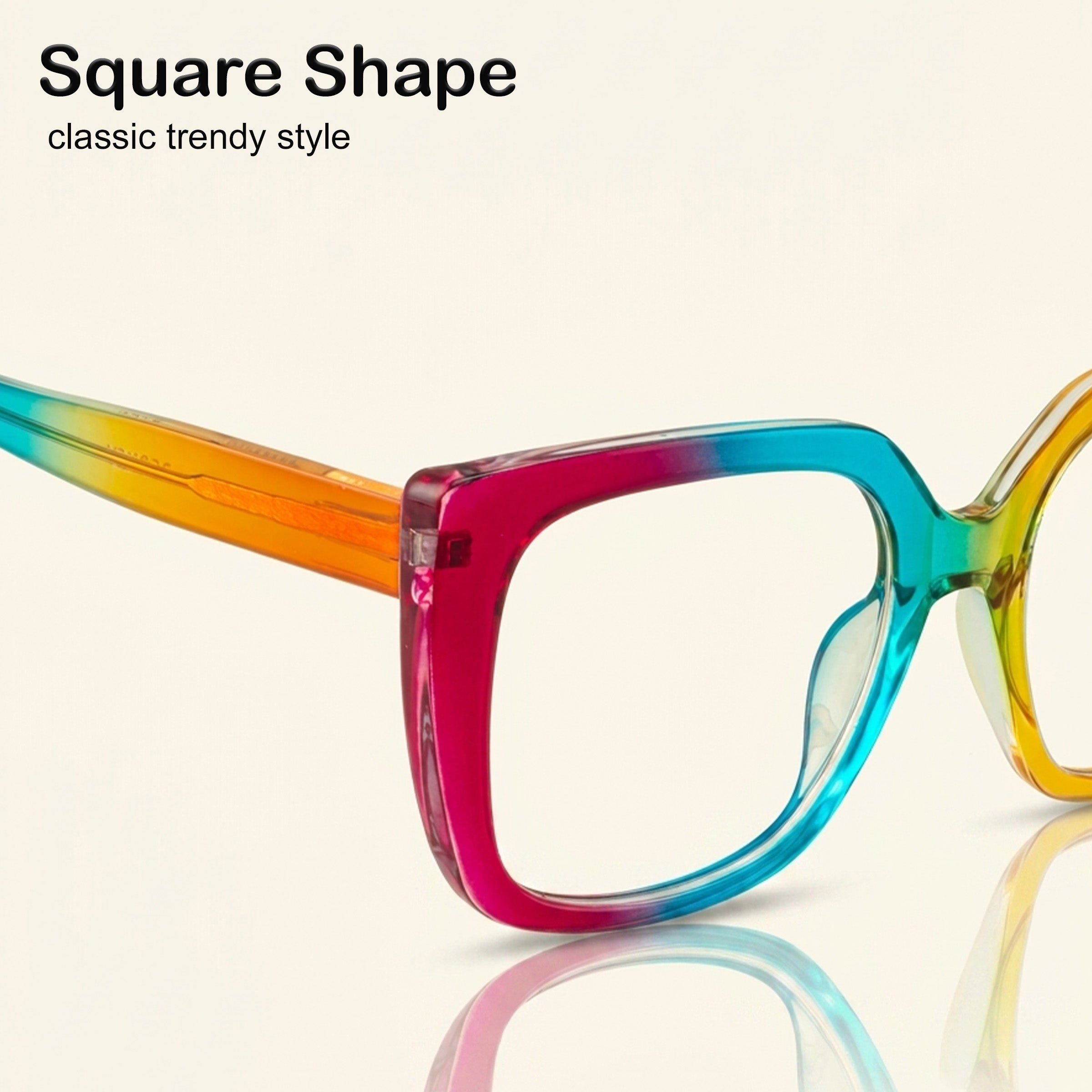 PERKEY Full Rim Square-Oversized Blue Light Blocking Spectacles Frames Men Women - OPTL002-C3