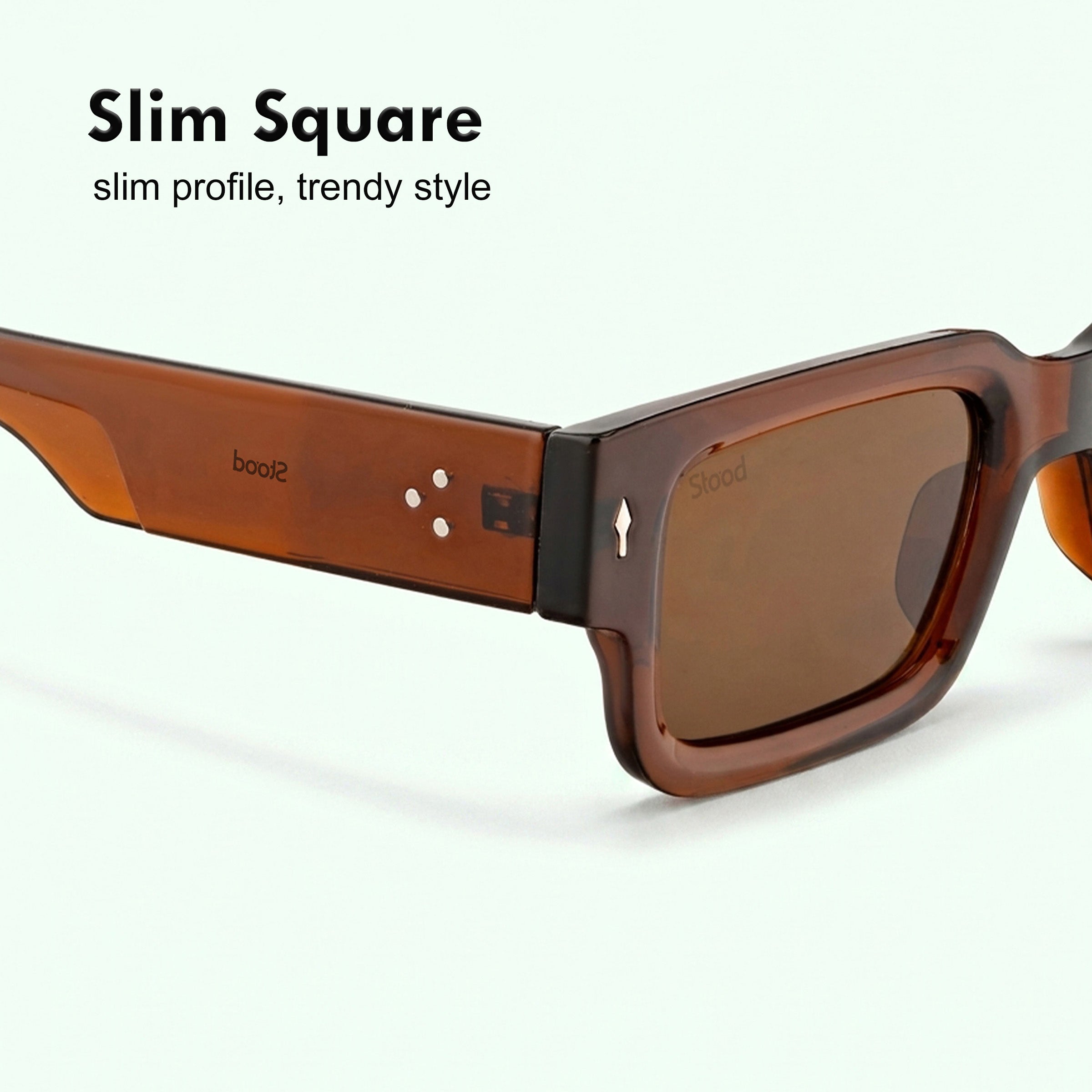 Stood Narrow Square Brown UV Protection Sunglasses For Men & Women Stylish – SG-STD0014-C5