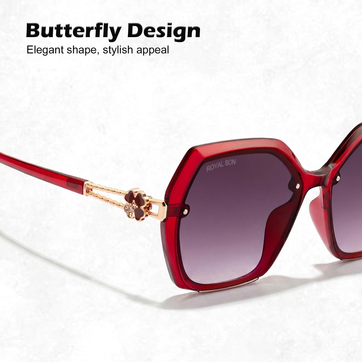 Royal Son Oversized Butterfly UV Protected Women Sunglasses - CHIWM00115-C6